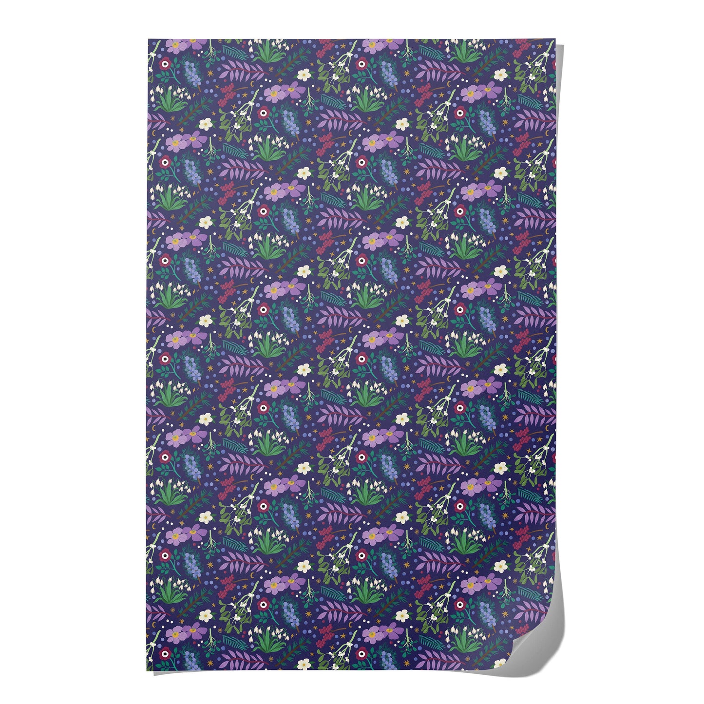 Red Cap Cards | Winter Botanicals holiday wrapping paper