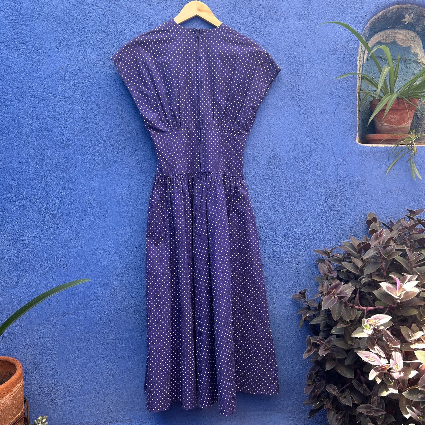 vintage 80s 90s laura ashley polka dot print cotton dress