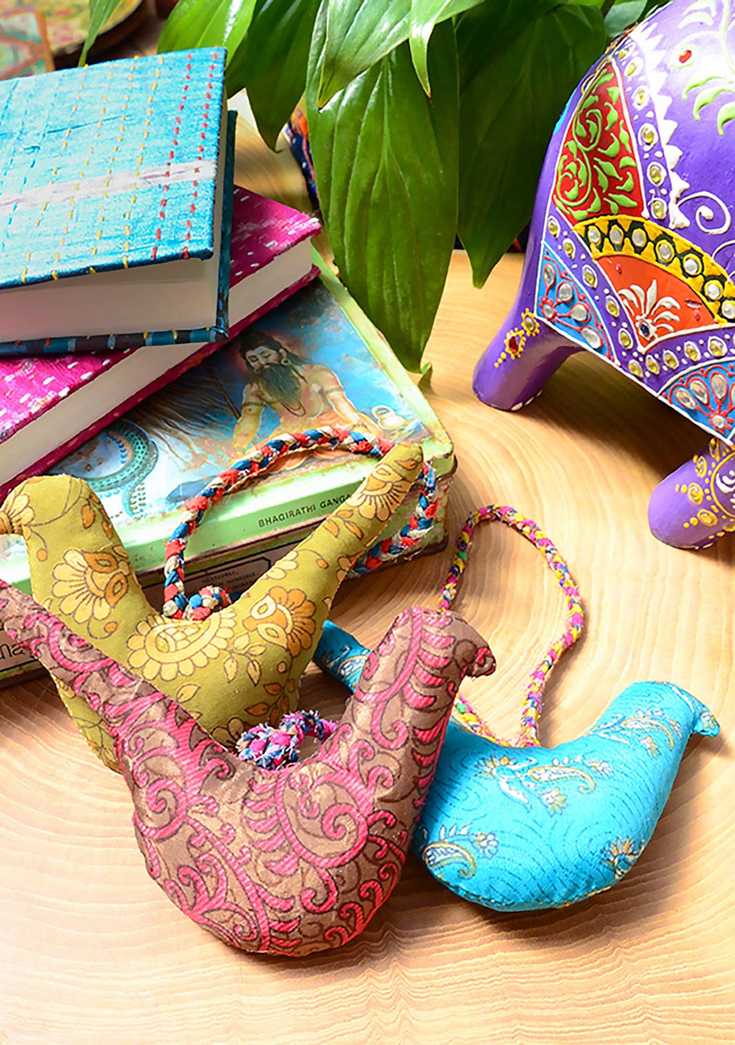 Hanging Recycled Sari Bird | Namaste