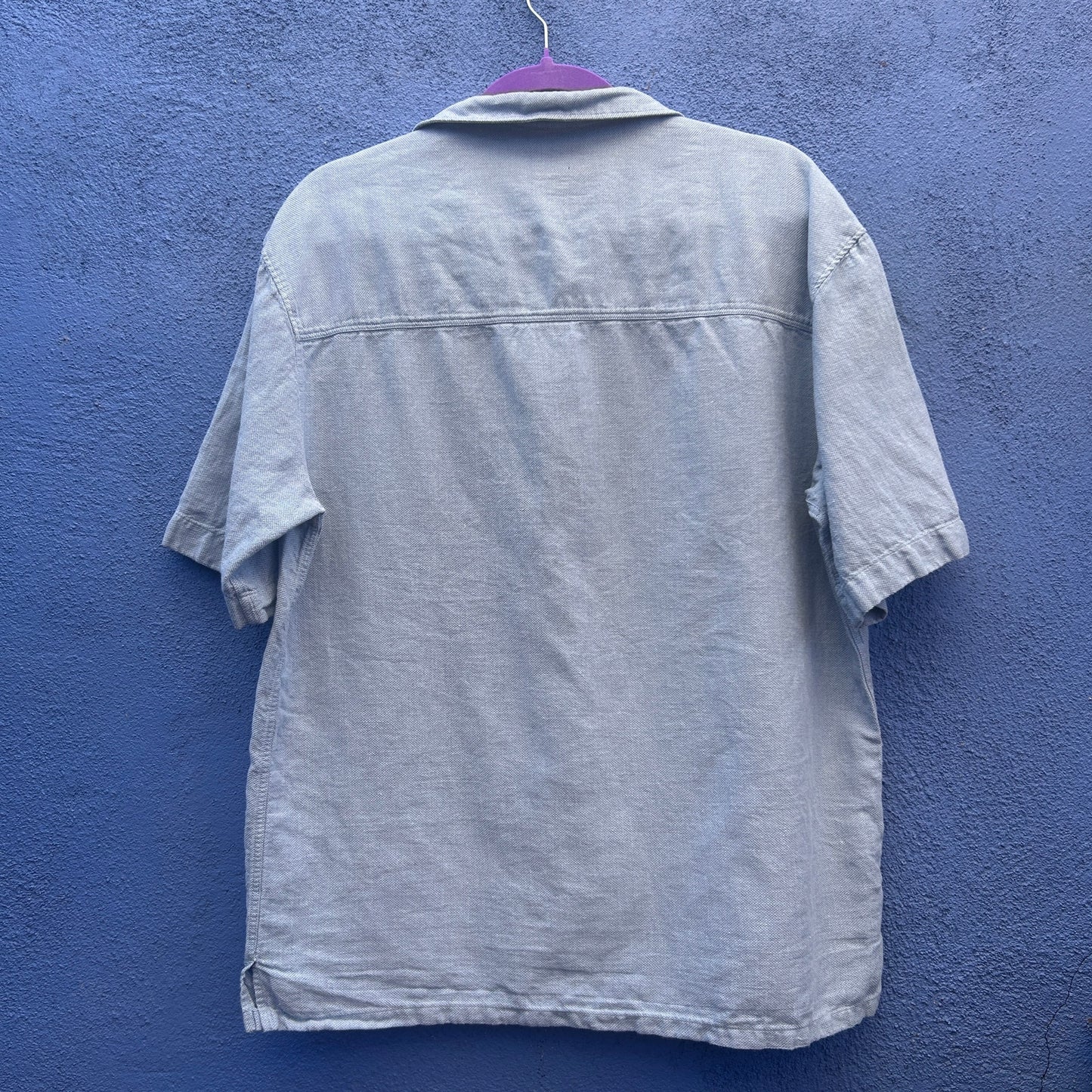 hugo boss cotton linen blend button up