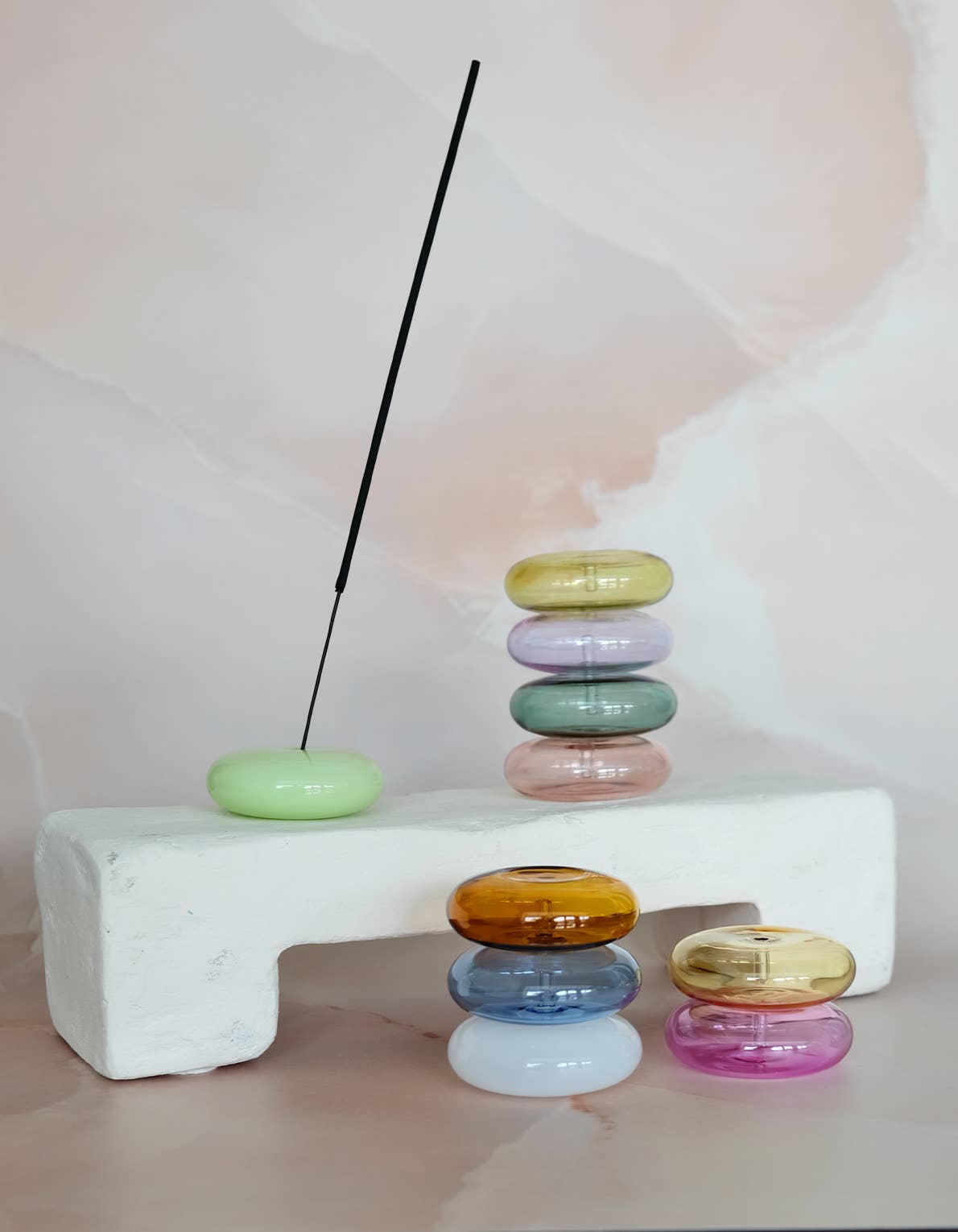 BOTANICA | Glass Bubble Incense Holder - Martini Olive