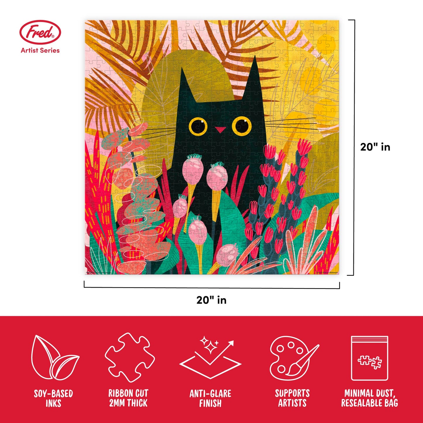 Black Cat Puzzle 500 Pc - Karen Obuhanych | Fred & Friends