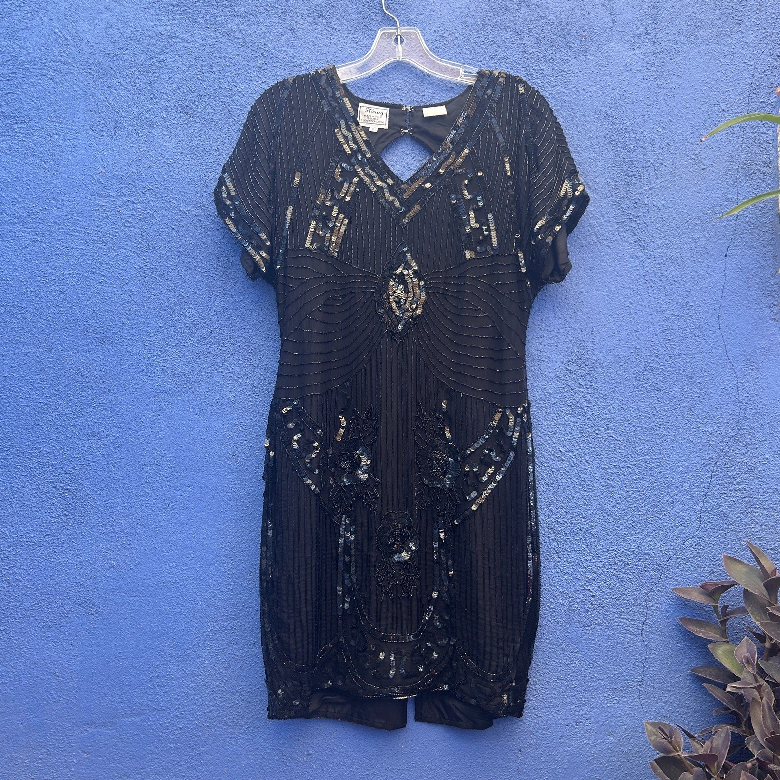 vintage stenay silk beaded cocktail dress Chrysalis vintage stenay silk beaded cocktail dress Chrysalis