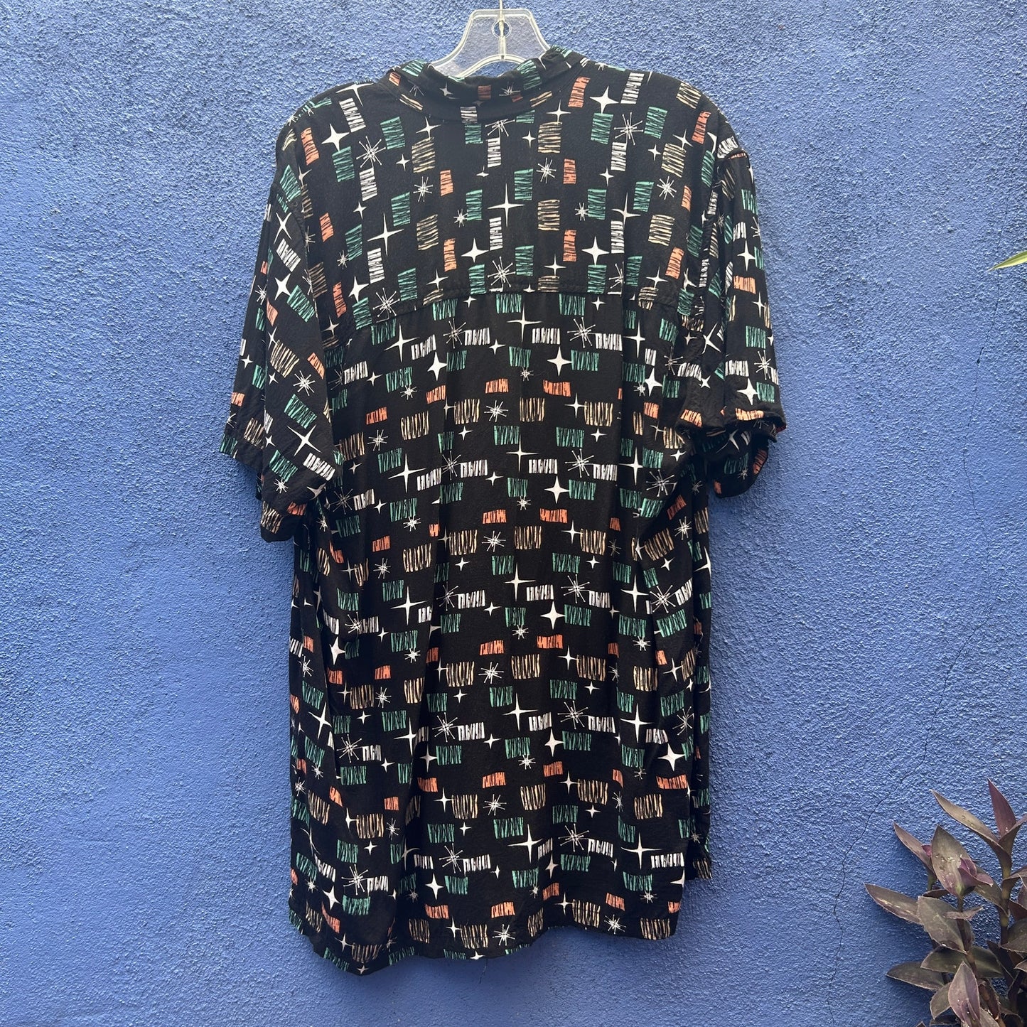 atomik tiki rayon short sleeve button up