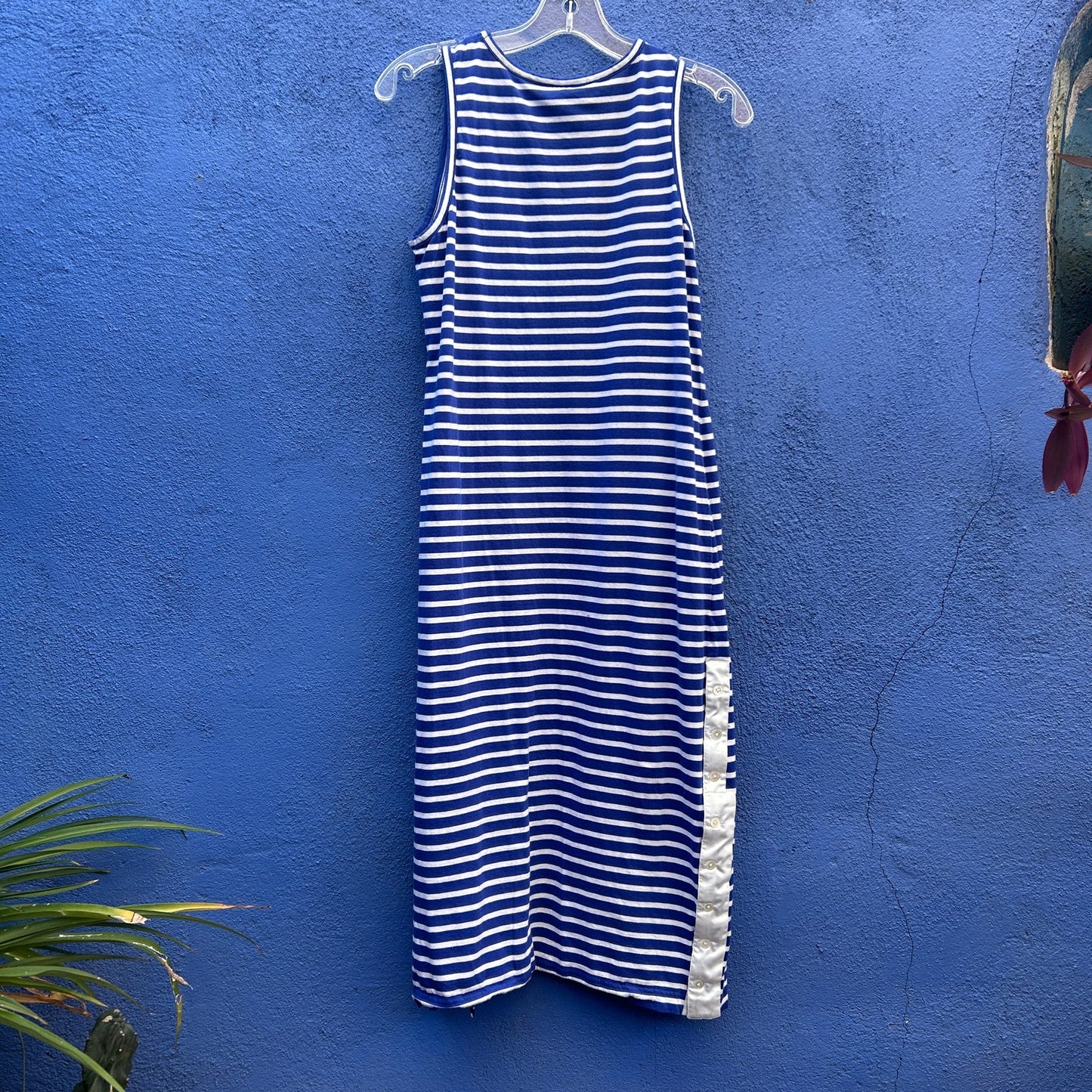 derek lam denim striped sleeveless dress