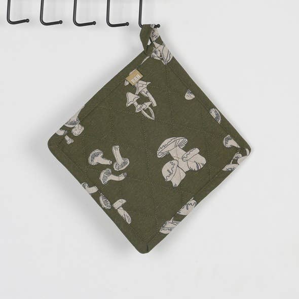 Olive Green Mushroom Pot Holder Trivets | Raine & Humble
