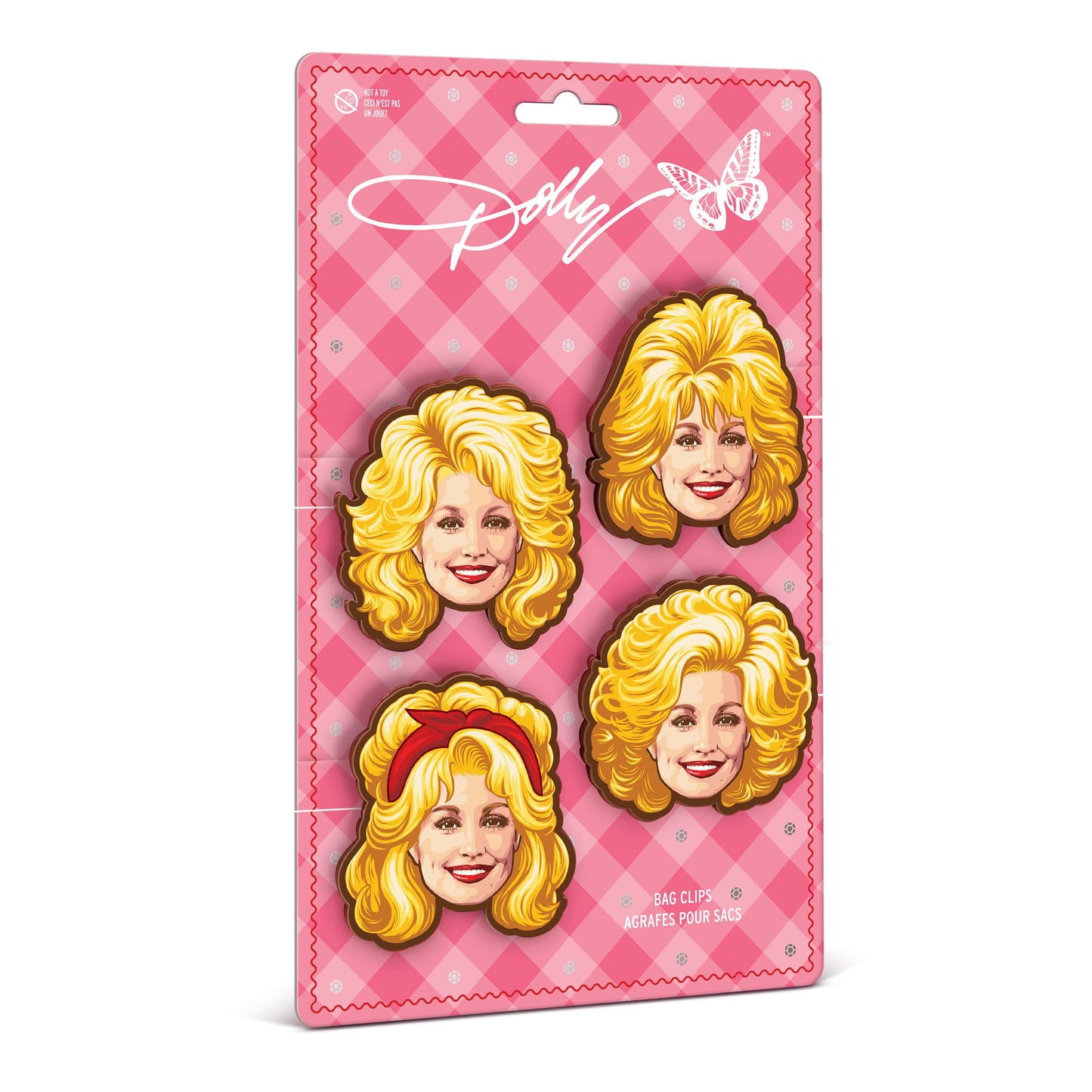 Dolly Parton Bag Clips, Set of 4, Iconic Hairstyle Designs | Fred & Friends