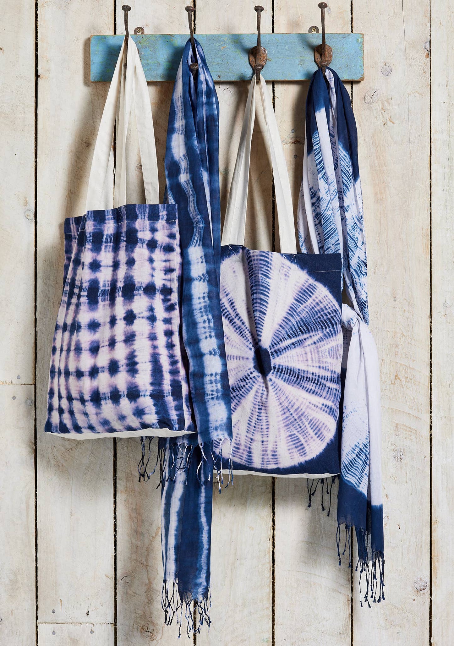 Indigo Tie Dye Cotton Shopping Bag | Namaste