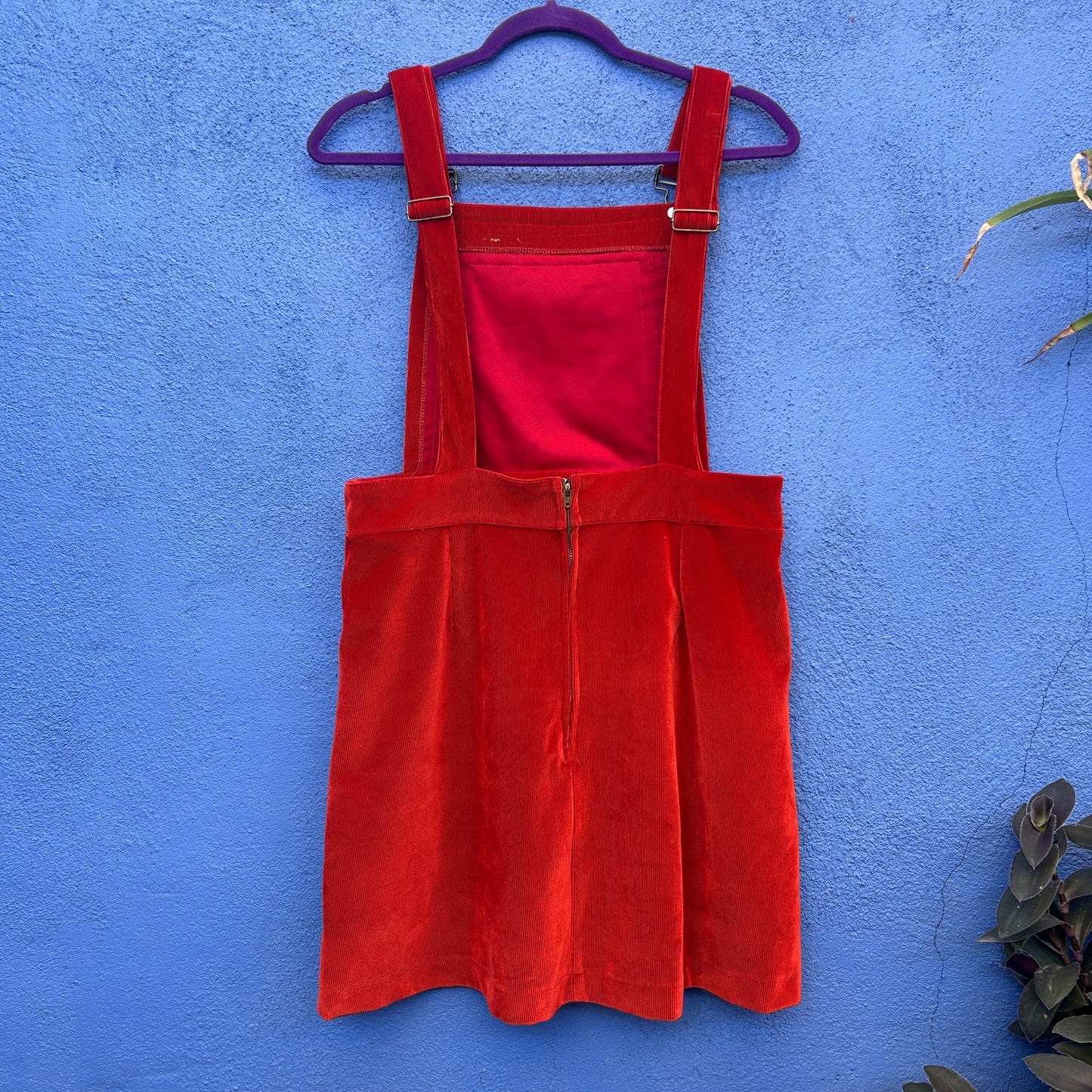 smak parlor retro burnt orange cord jumper dress