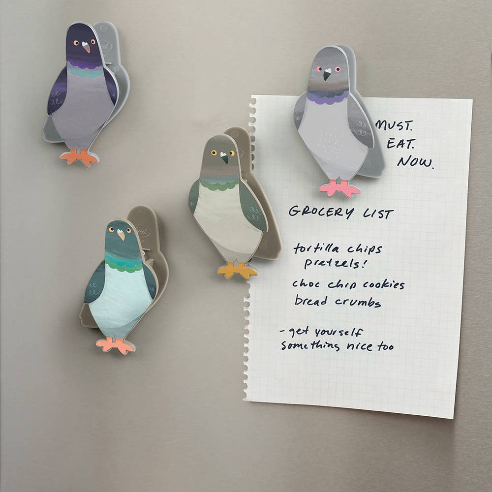Peckish - Pigeon Bag Clips - Set of 4 | Fred & Friends