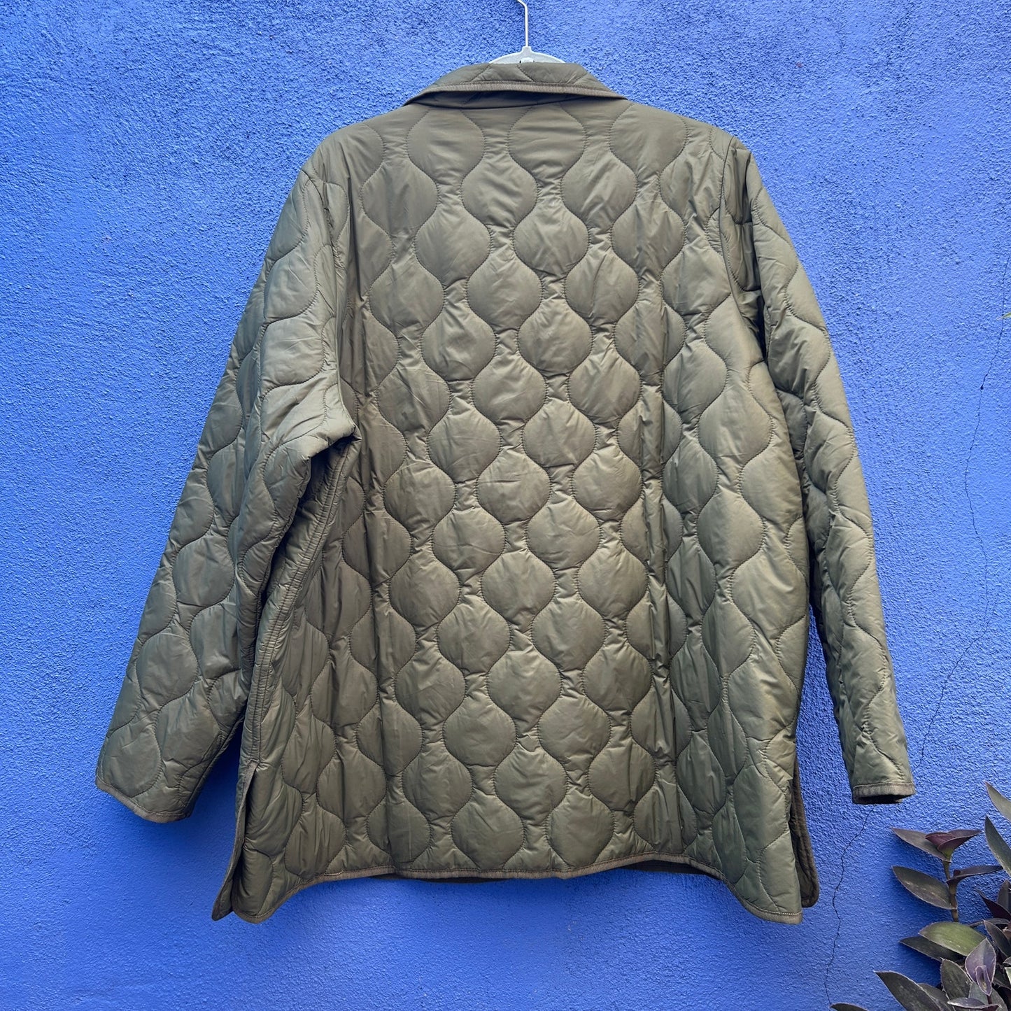 coldwater creek army green quilted jacket