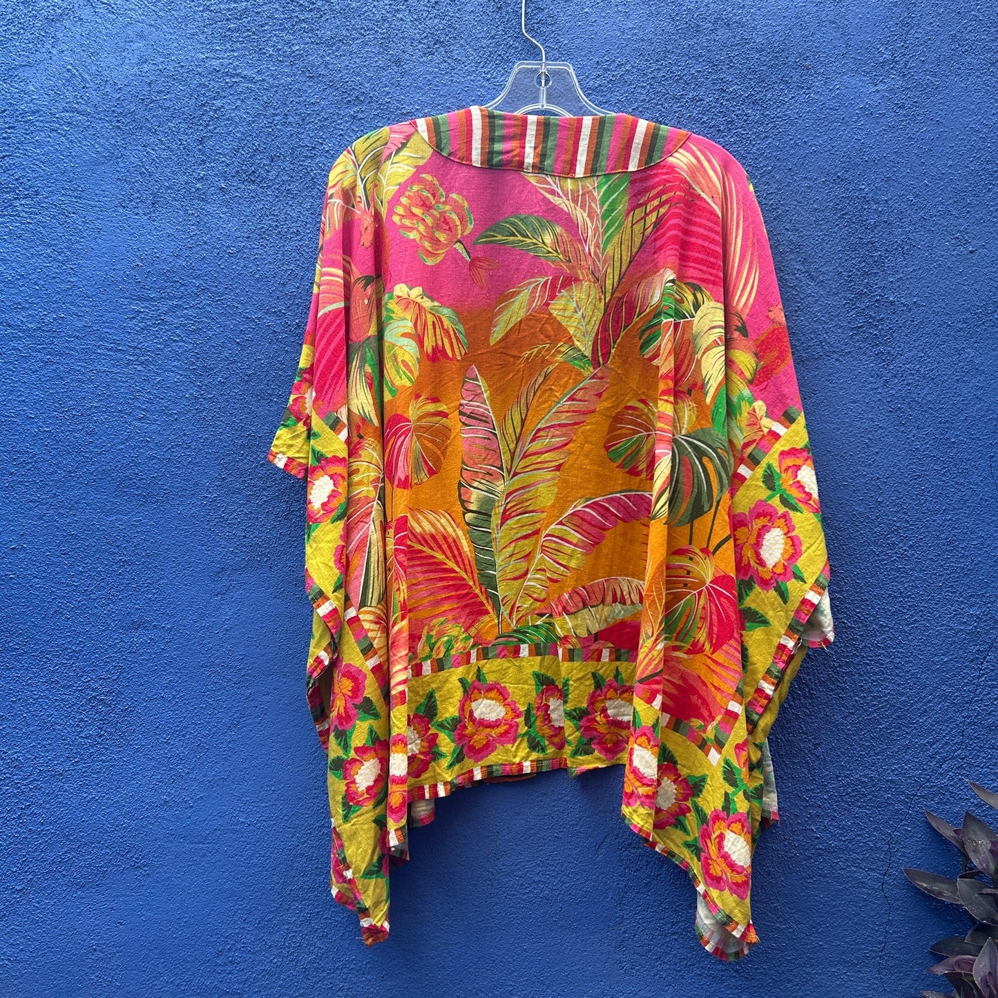 rachel roy tropical floral open front kimono top