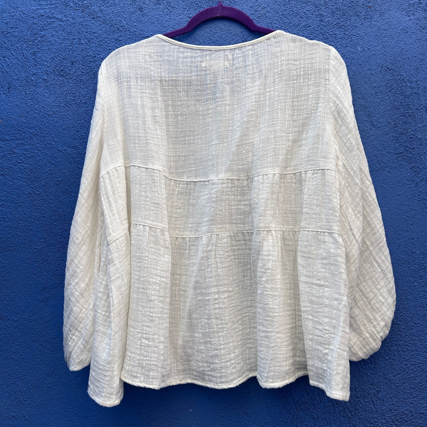 max studio tiered gauze cotton top