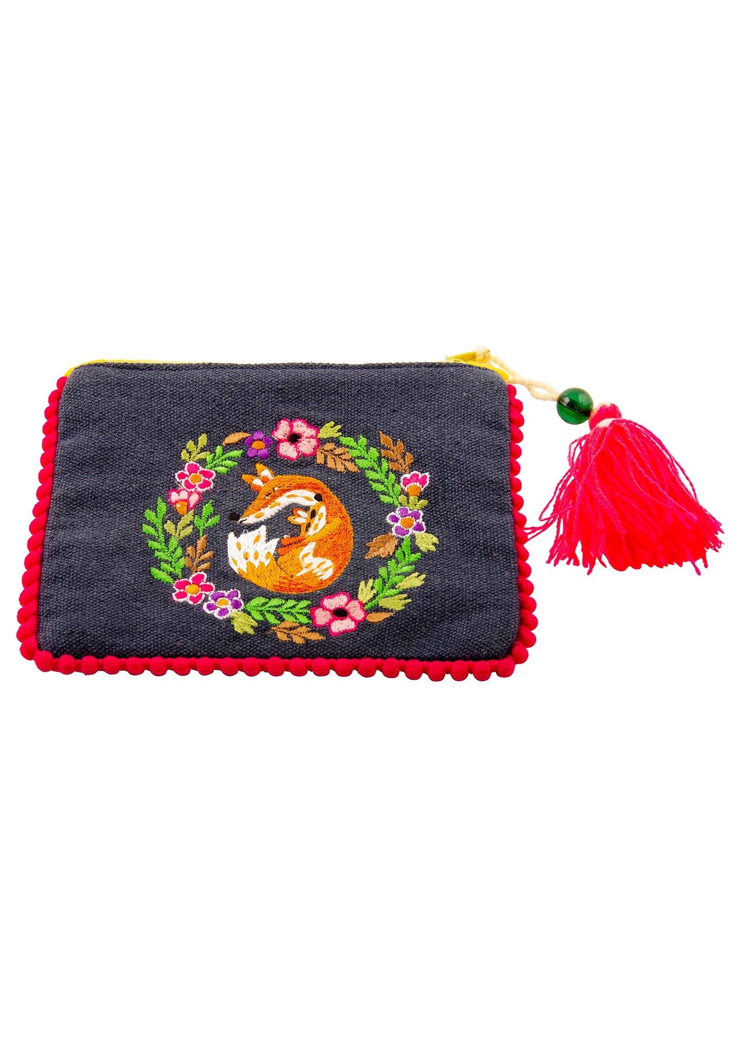 Zip Purse With Embroidered Animal Design | Namaste