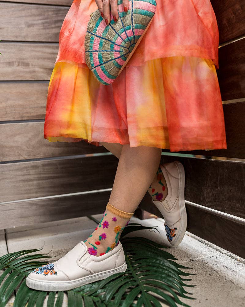 Ditsy Floral Sheer Ankle Sock | Sock Candy