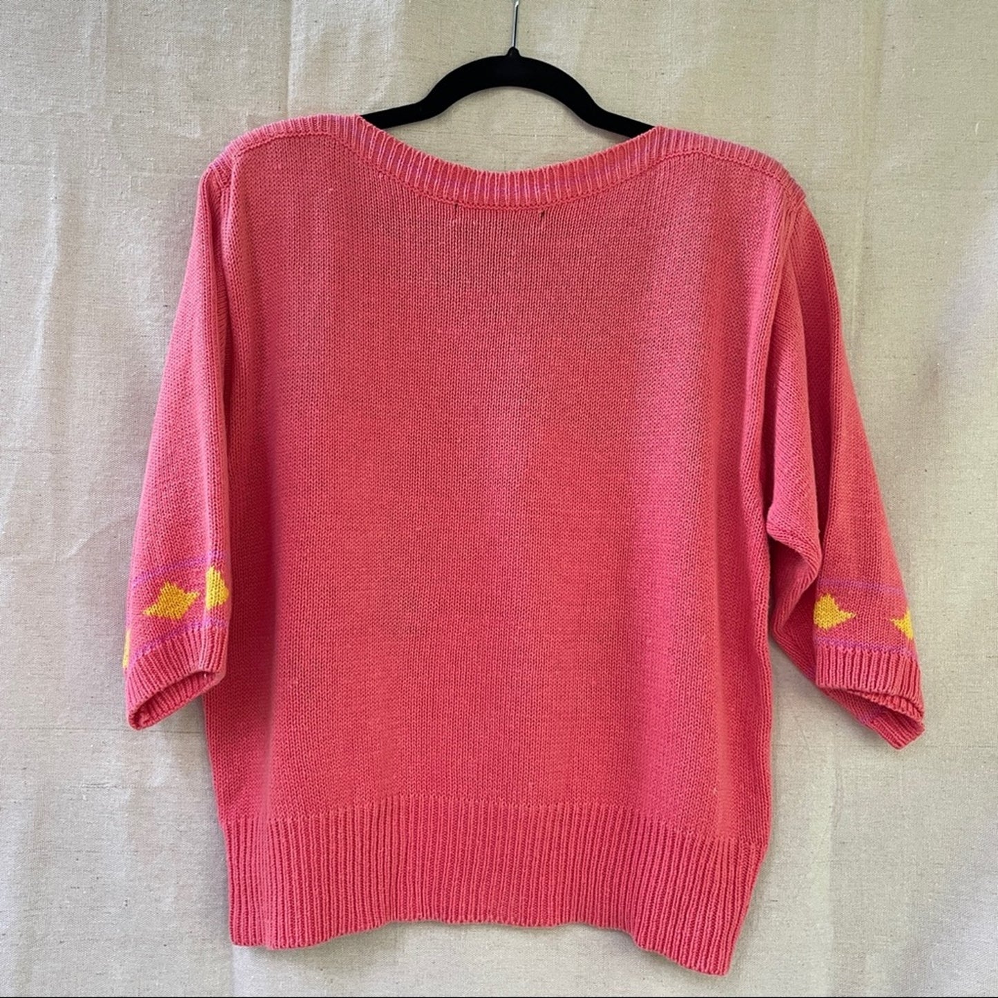 Vintage 80s Counterparts Batteau 3/4 Sleeve Knit Top