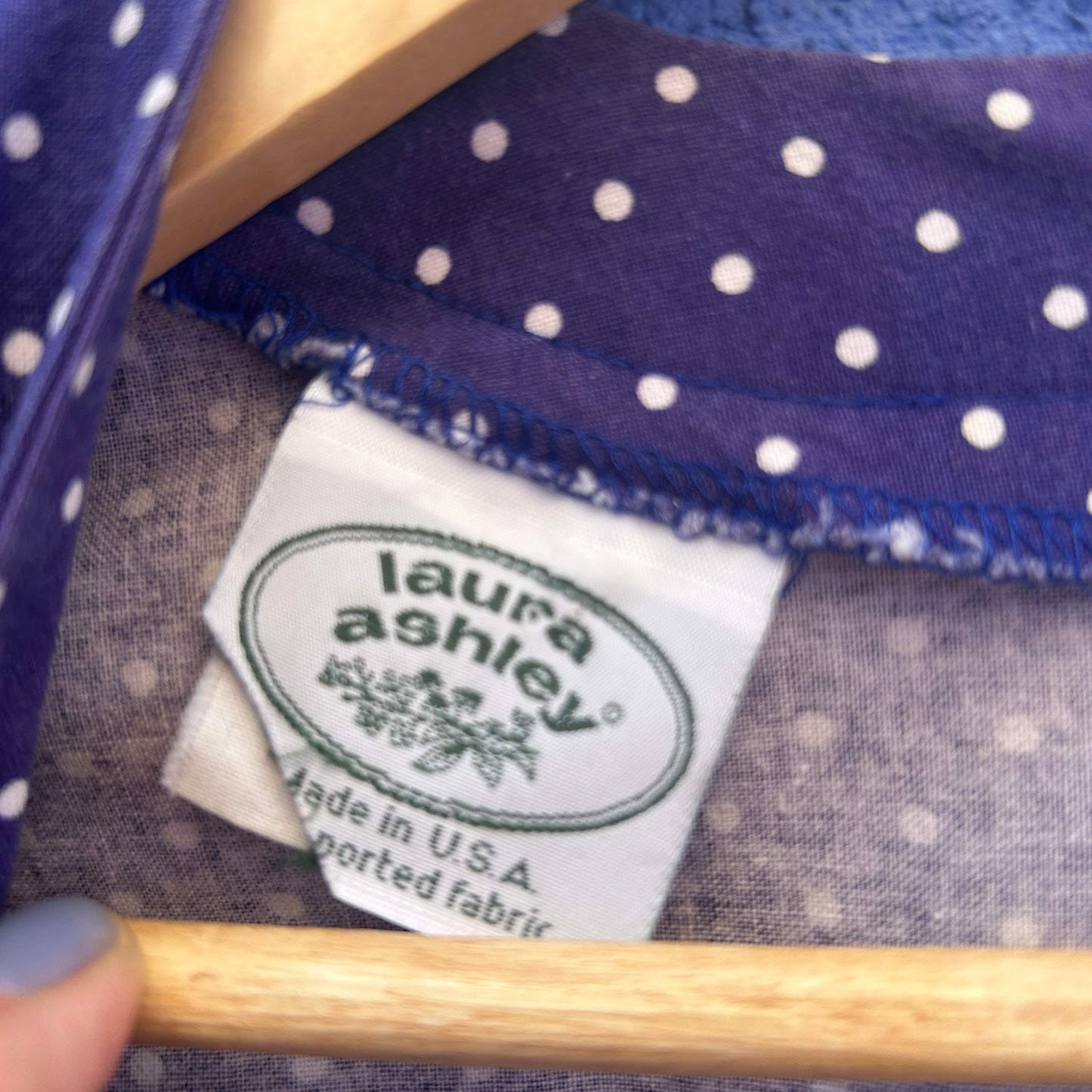 vintage 80s 90s laura ashley polka dot print cotton dress