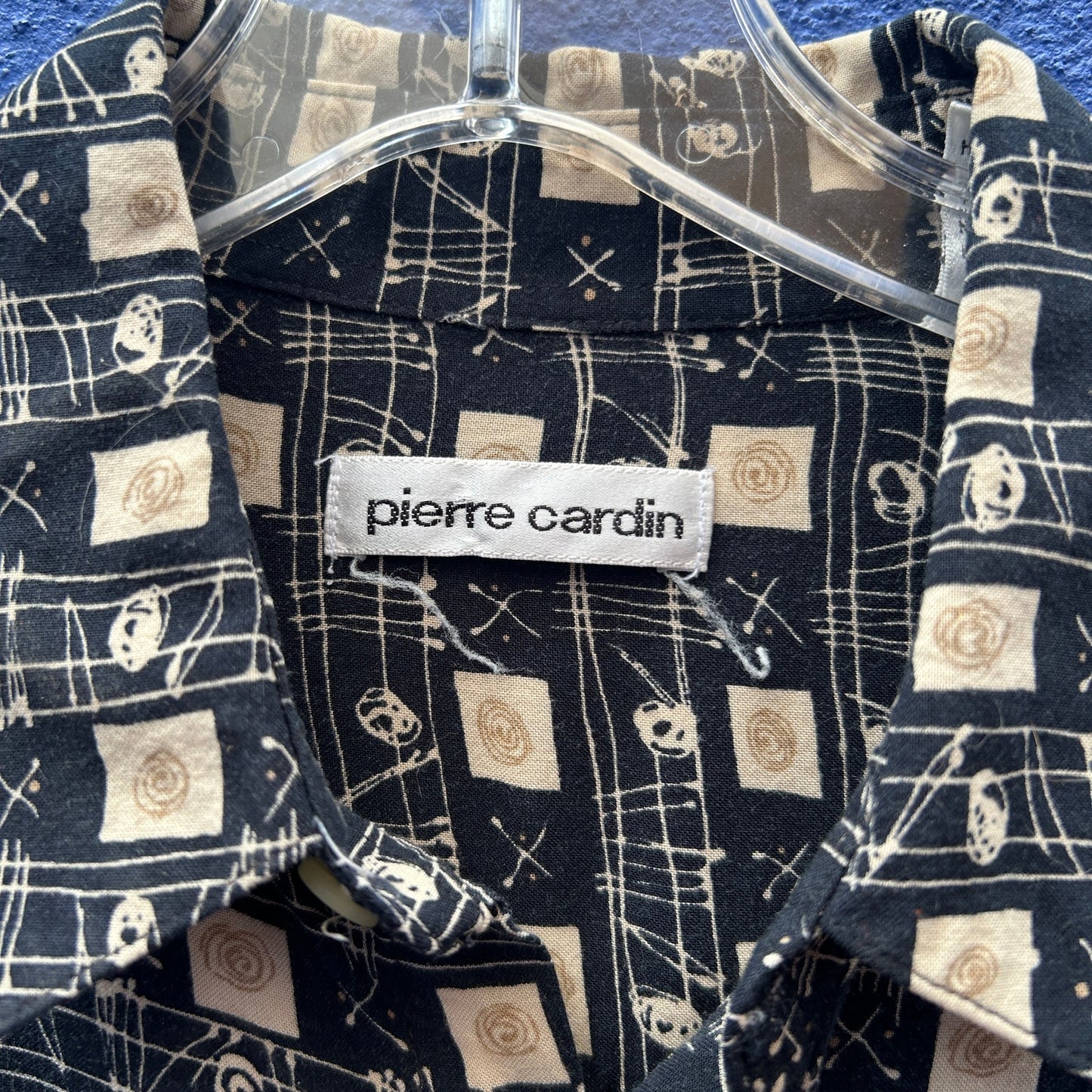 vintage 90s pierre cardin men's rayon button down