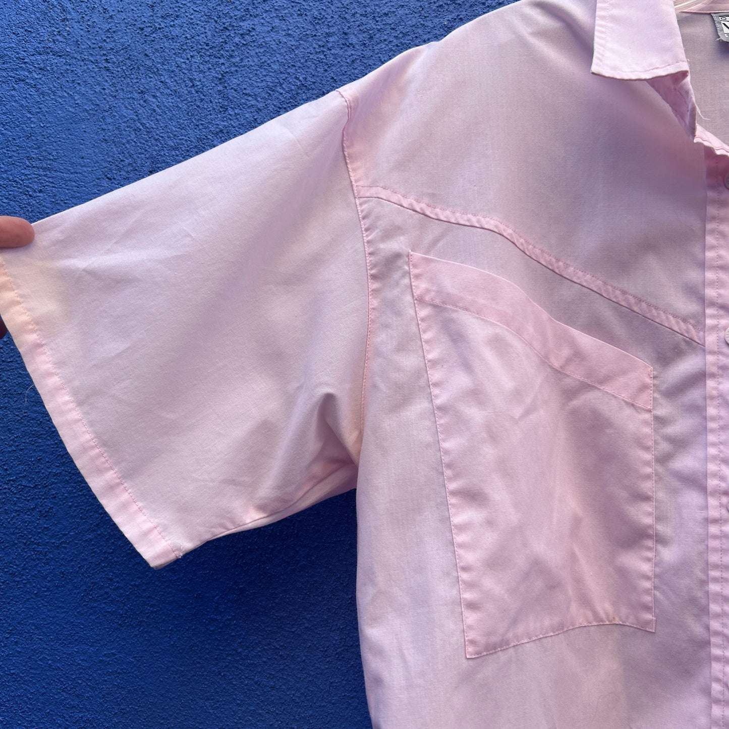 vintage 80s venezia pink button up