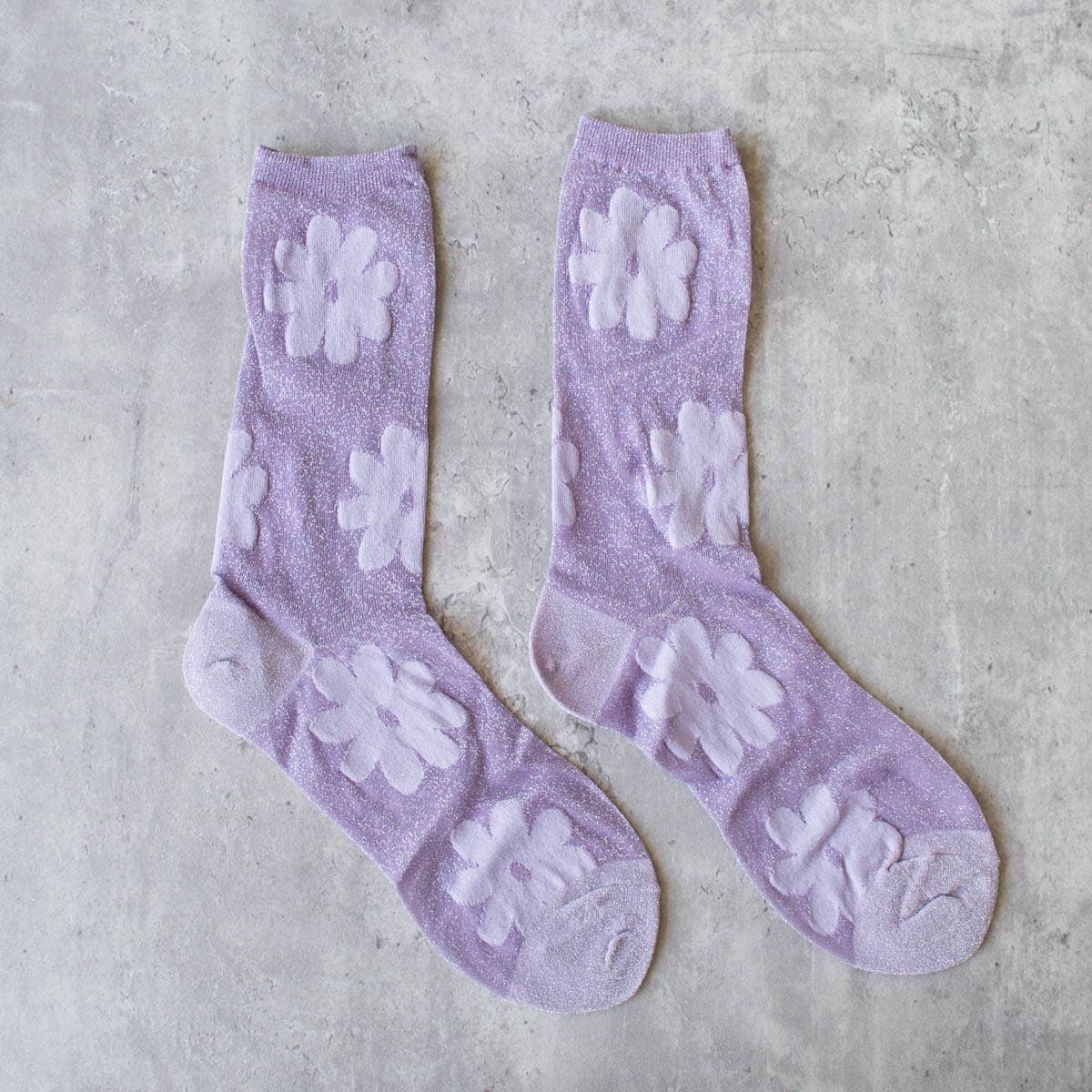 Tiepology | Vintage Glitter Flower Socks