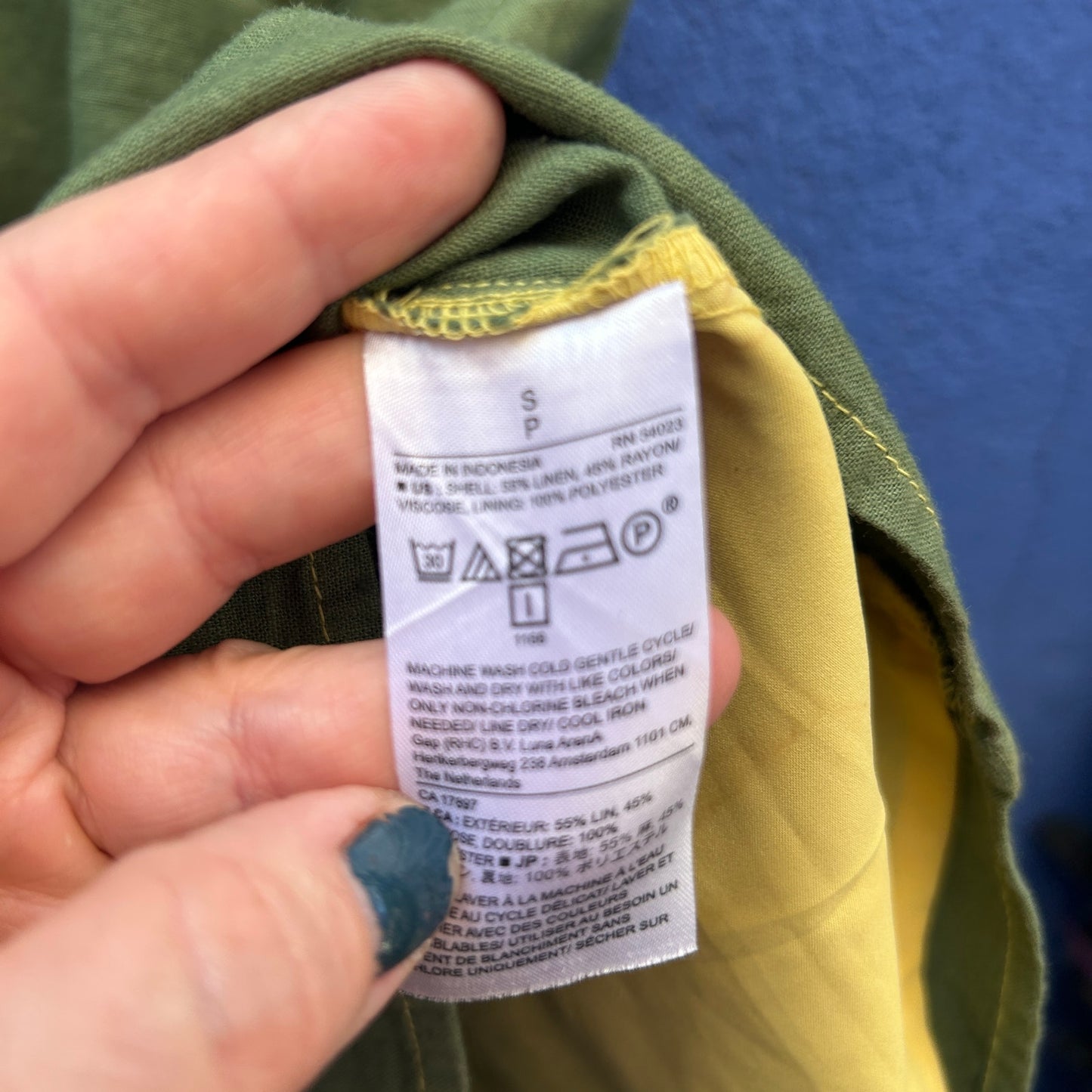 banana republic green cotton balloon sleeve wrap dress