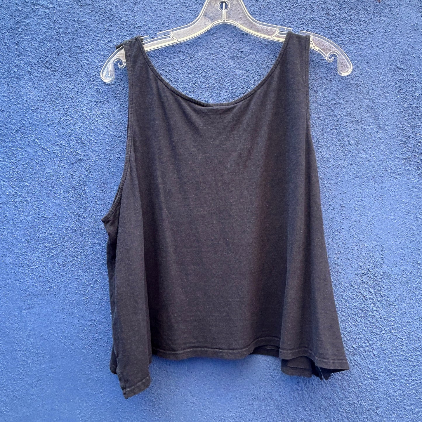 jungmaven navy blue organic cotton and hemp cropped boxy tank