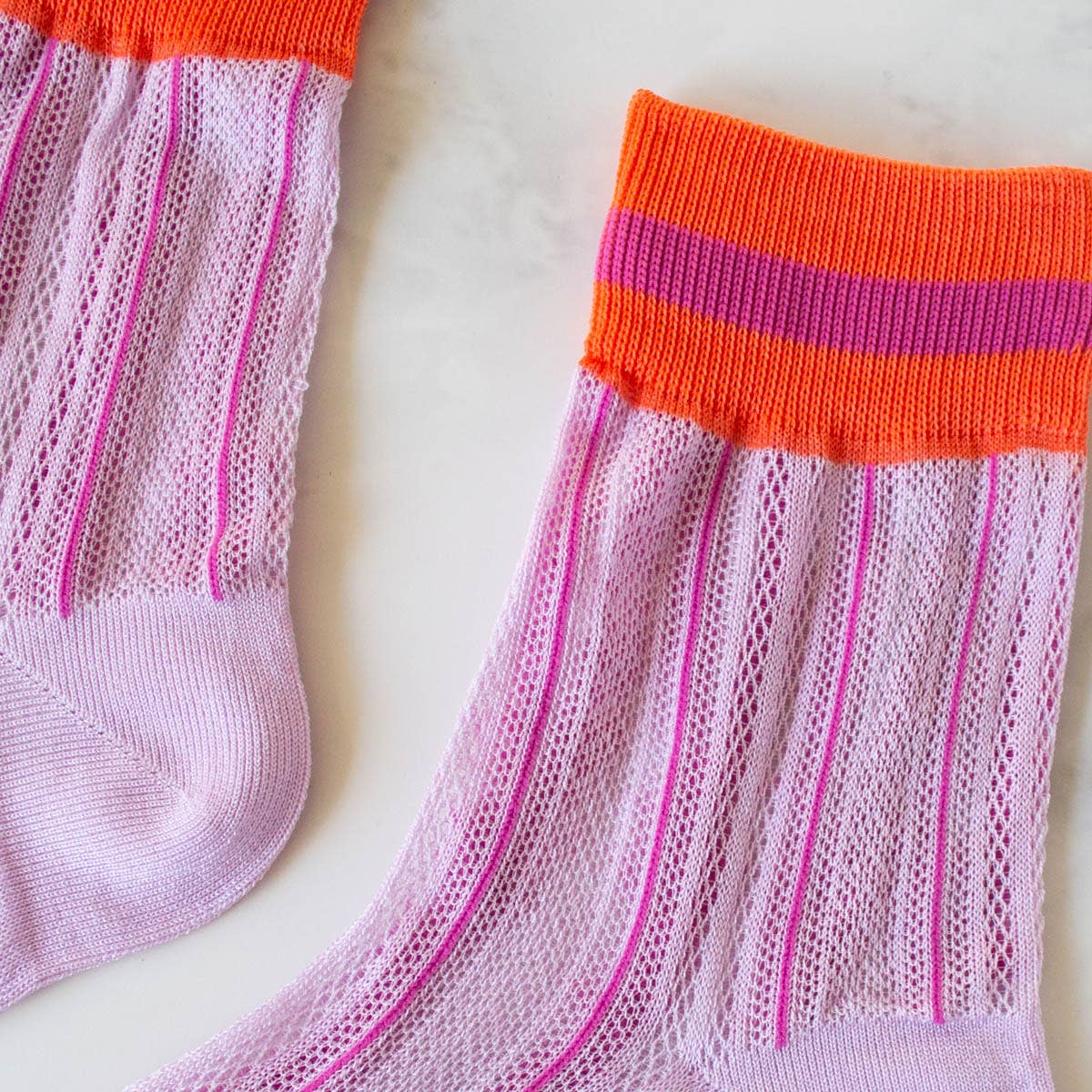 Tiepology | Ankle Mesh Striped Casual Socks