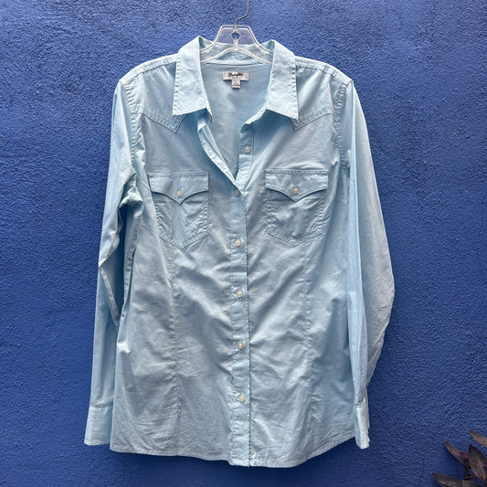 wrangler retro light blue western shirt