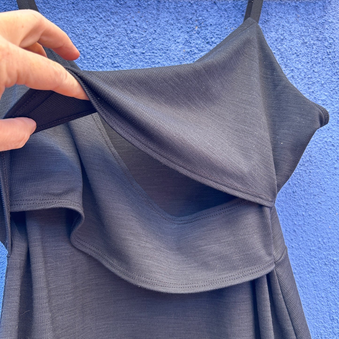 beyond yoga navy ribbed tank dress