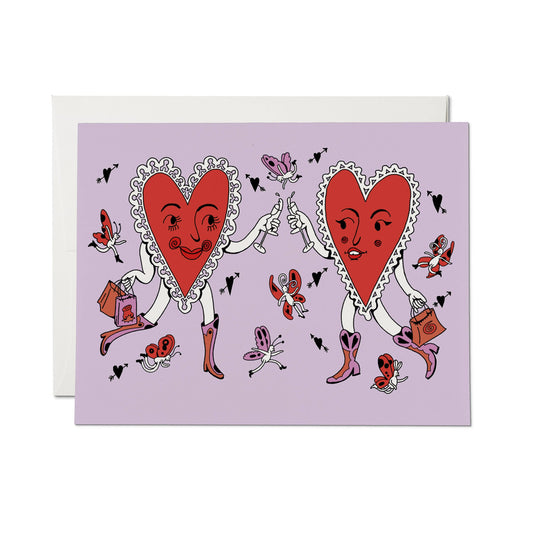 Heart Cheers greeting card | Red Cap Cards