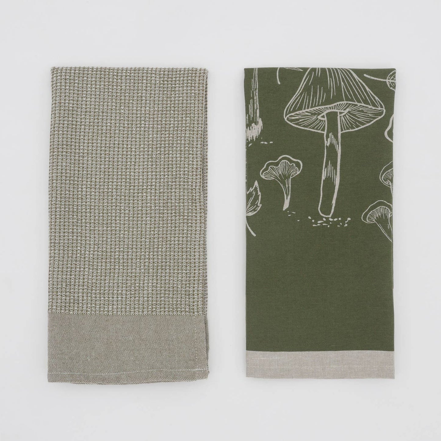 Green Mushroom Waffle Tea Towel | Raine & Humble