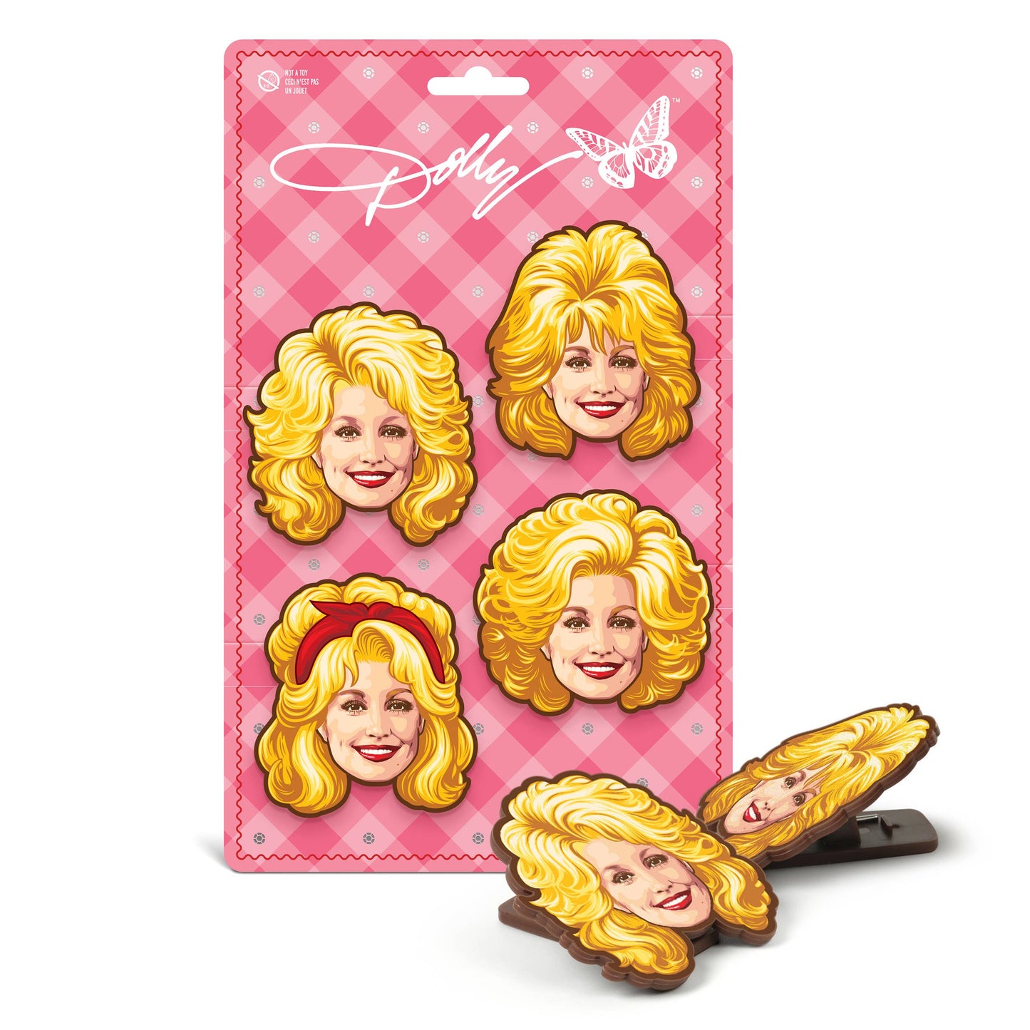 Dolly Parton Bag Clips, Set of 4, Iconic Hairstyle Designs | Fred & Friends