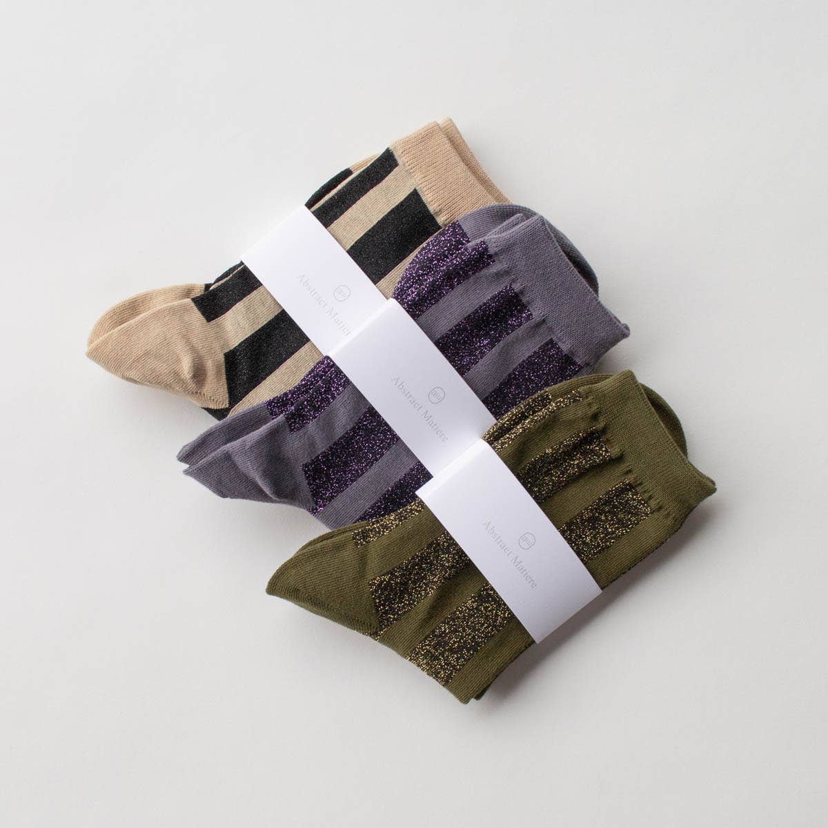 Tiepology | Glitter Vertical Striped Crew Socks