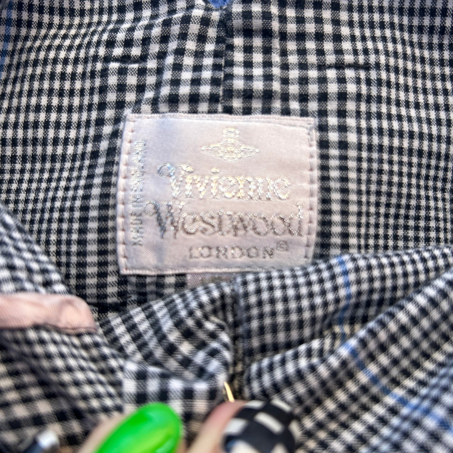 vintage vivienne westwood 80s high waisted plaid cotton pant