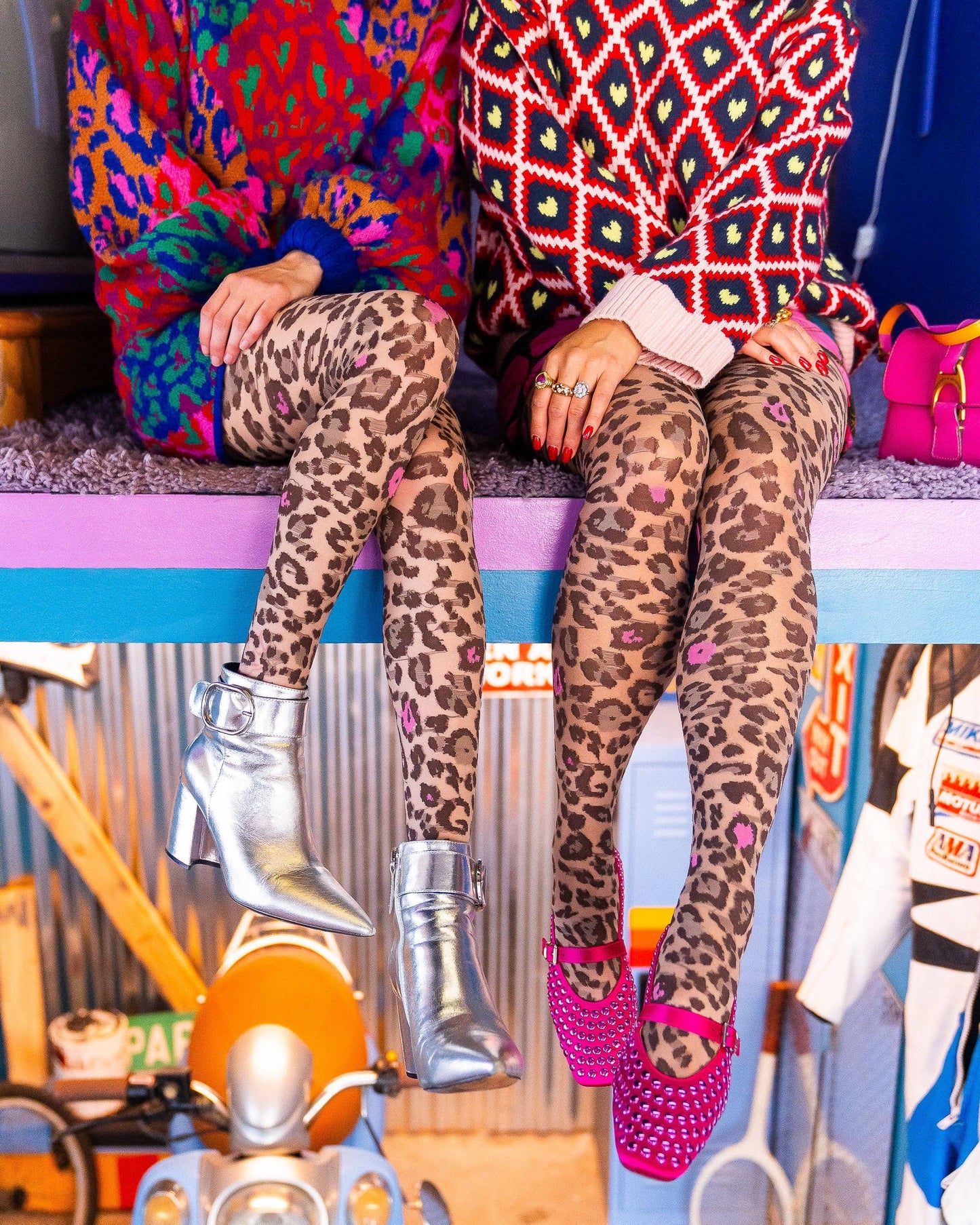 Pink Pop Leopard Print Sheer Tights | Sock Candy