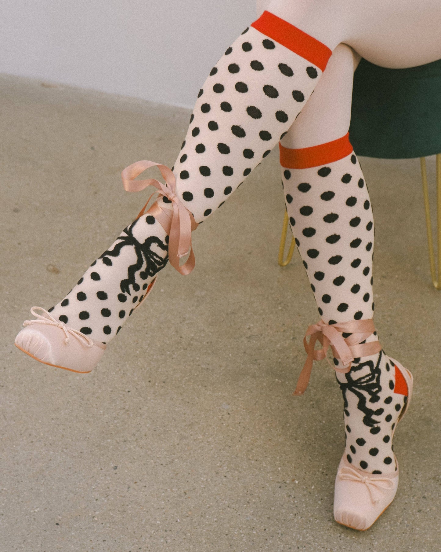 Polka Dot Bow Knee High Sheer Sock | Sock Candy