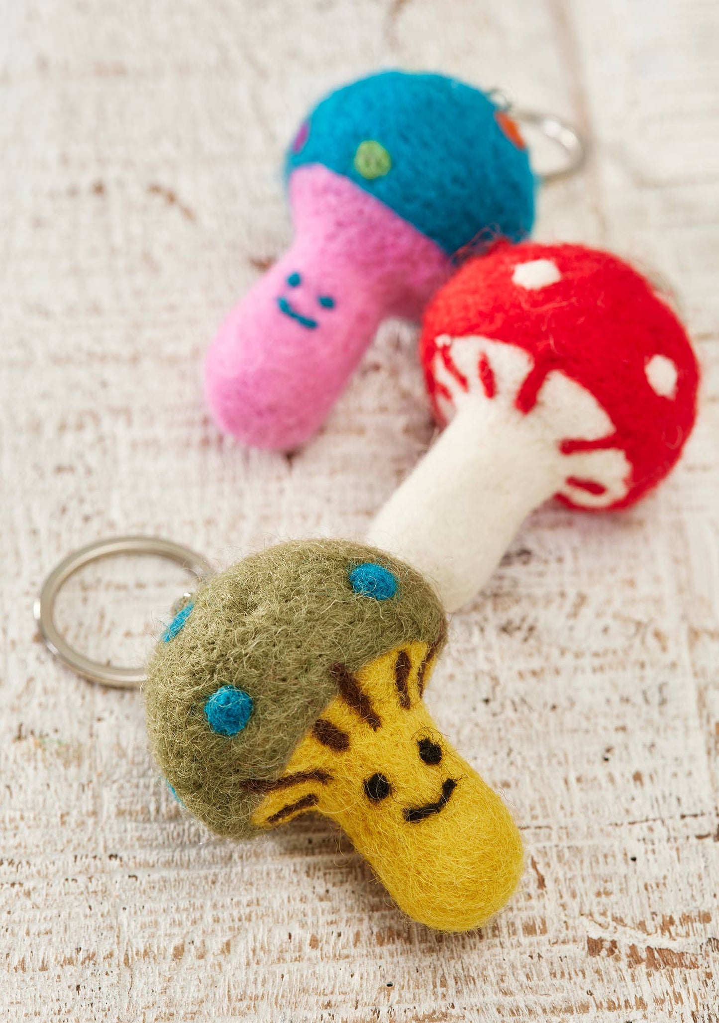 Namaste | Felt Mushroom Keyring