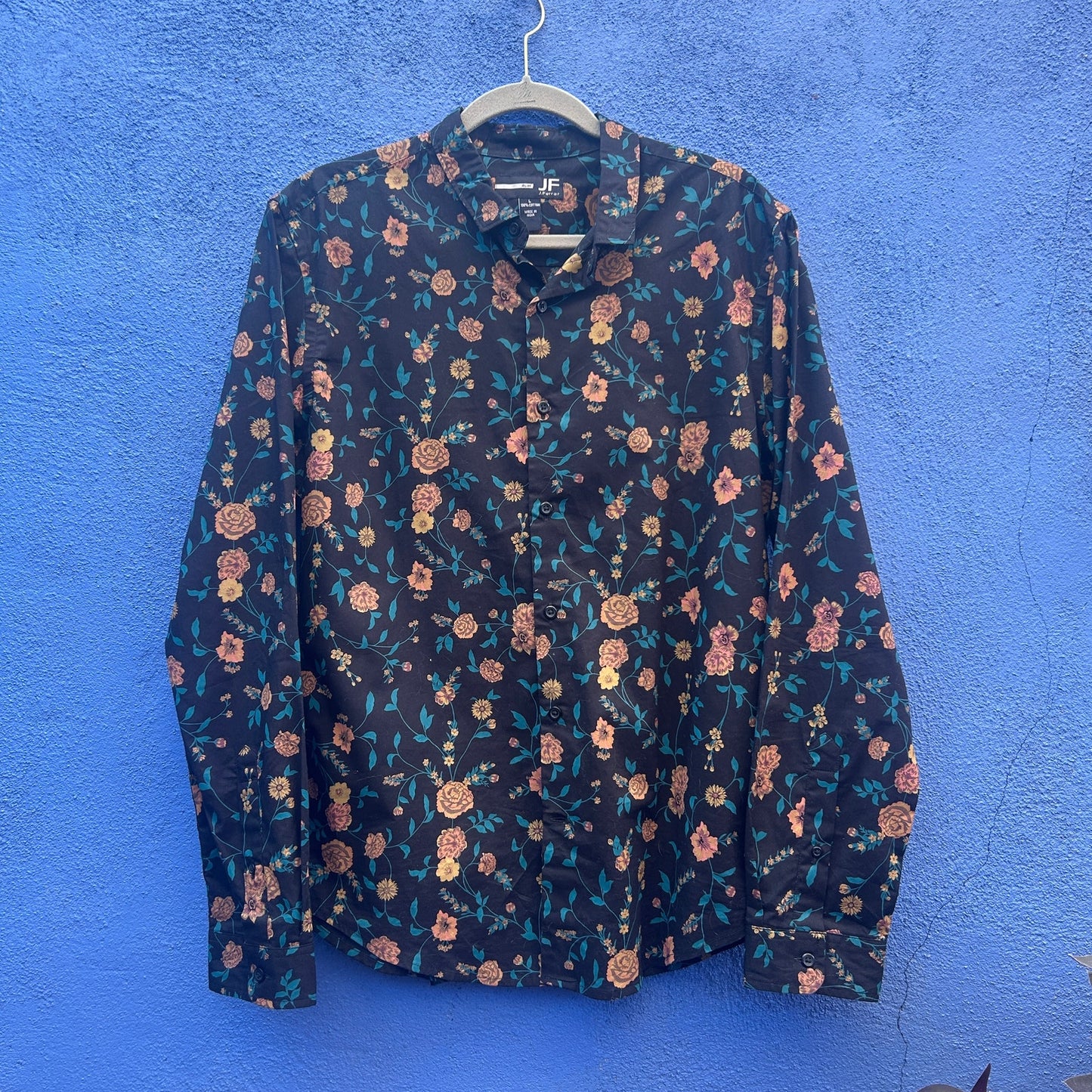 j.ferrar slim fit floral button up