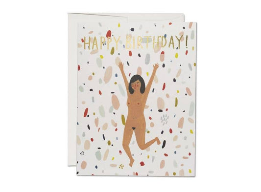 Birthday Suit birthday greeting card | Red Cap Cards