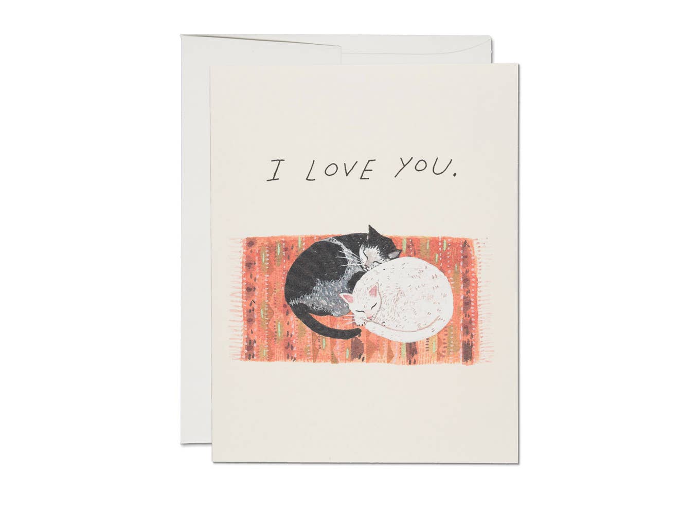 Cat Cuddle love greeting card | Red Cap Cards