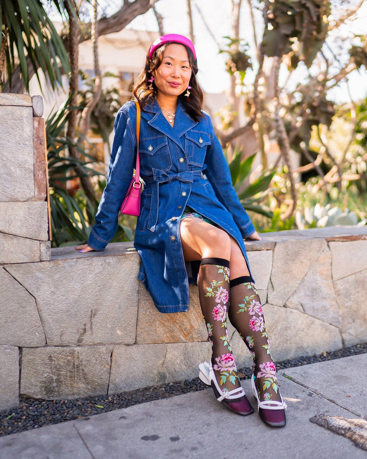 English Rose Black Sheer Knee High Sock | Sock Candy