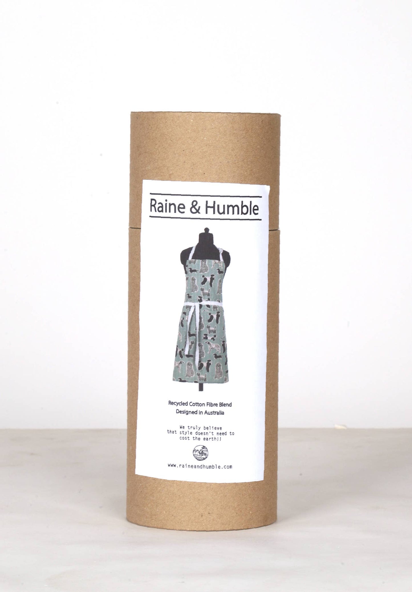 Aqua Storm Dog Print Apron  Standard Tie style | Raine & Humble