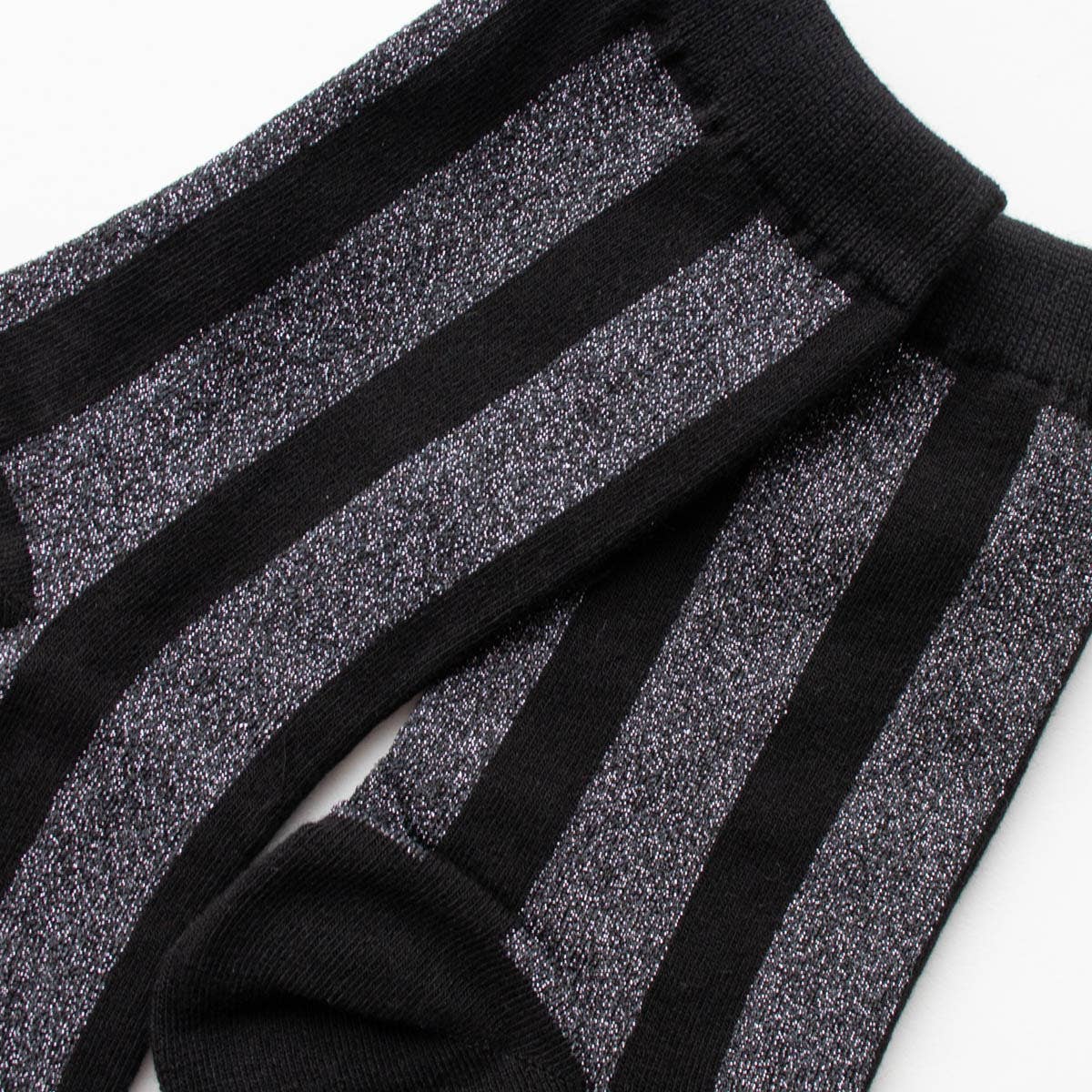 Tiepology | Glitter Vertical Striped Crew Socks
