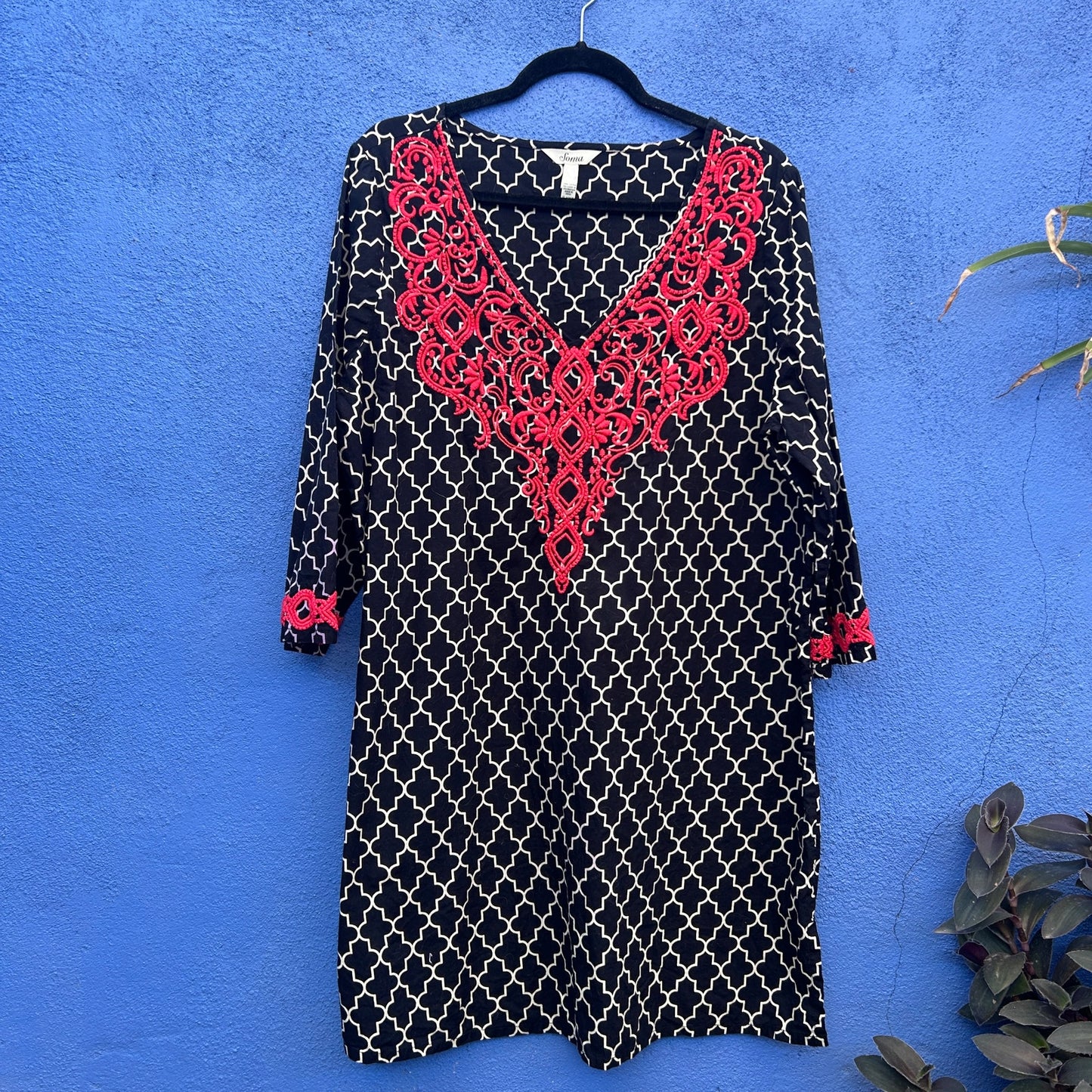 soma embroidered tunic shirt dress