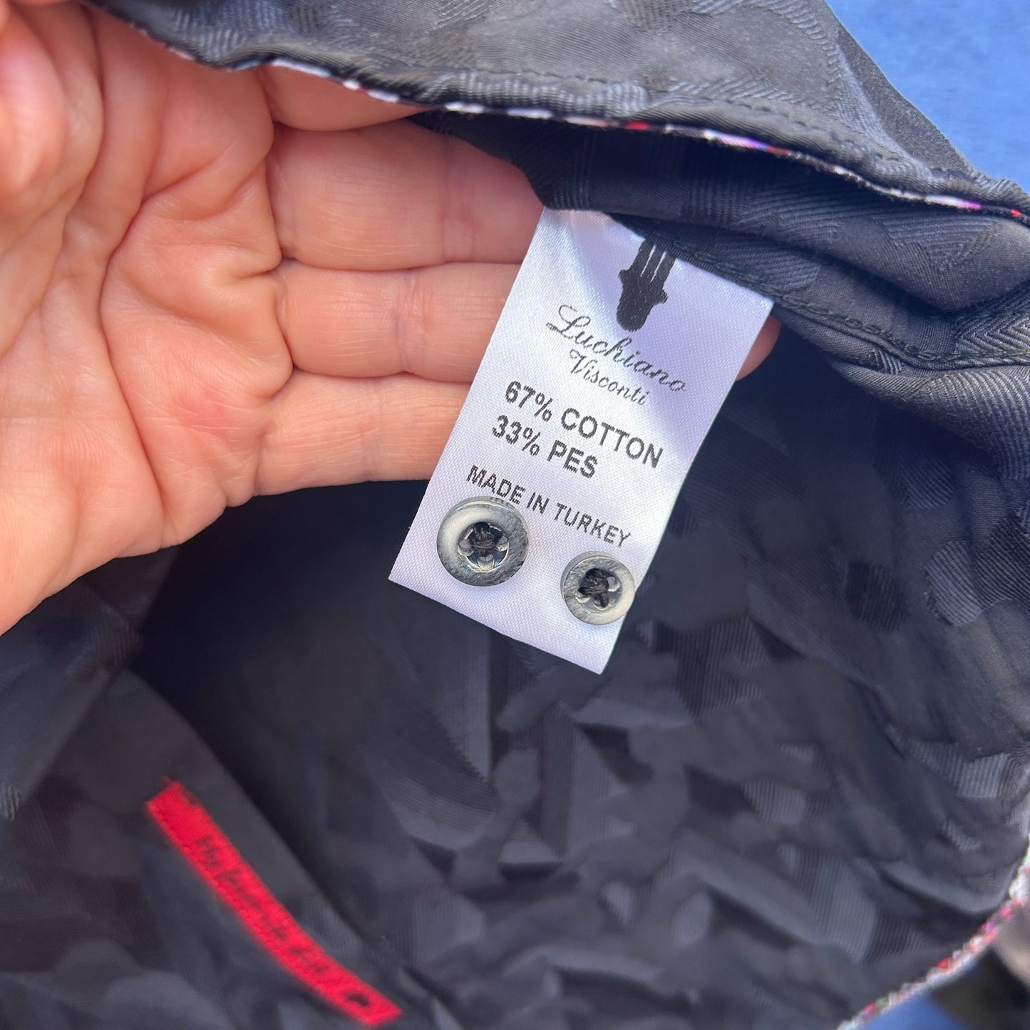 visconti black black embossed button down