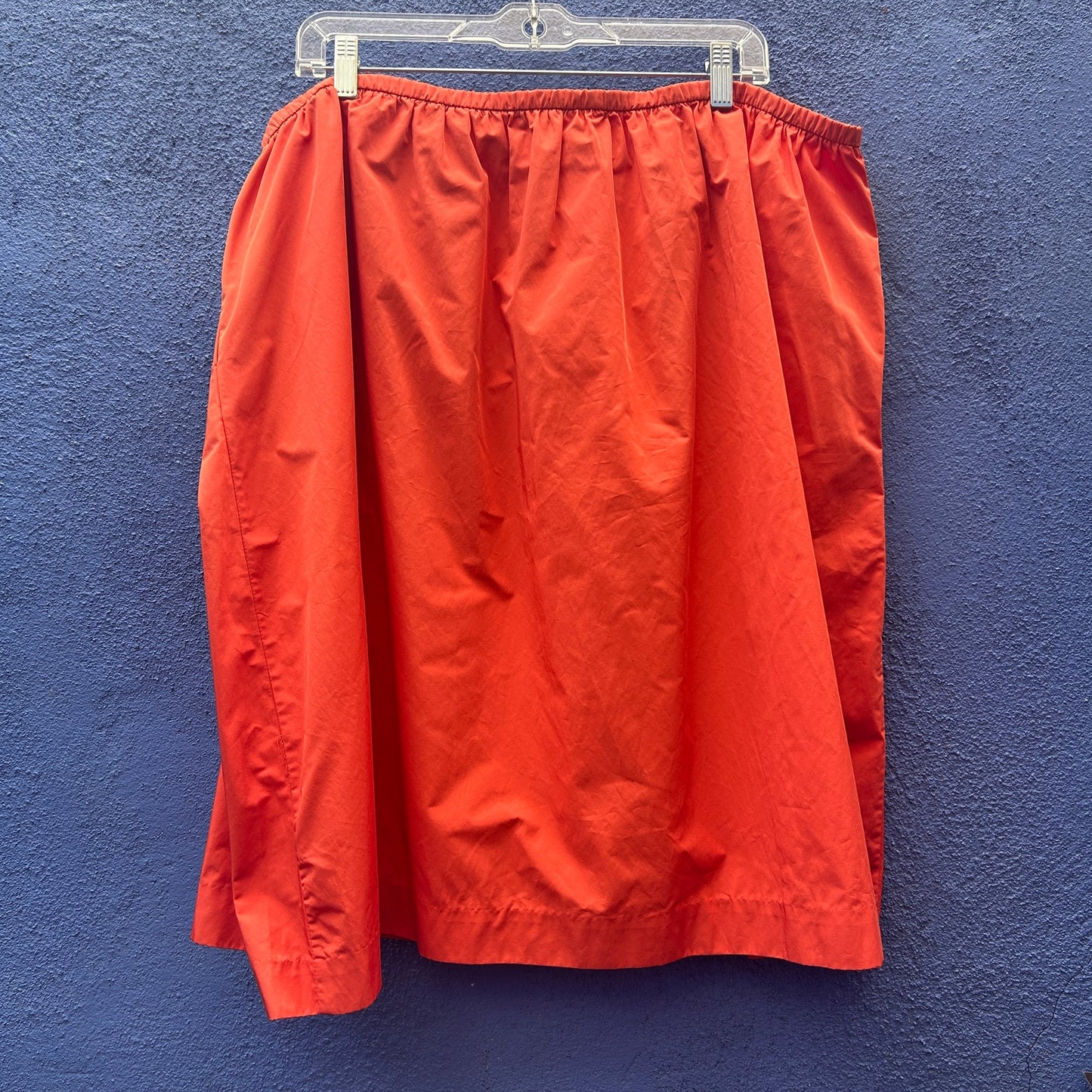 halston heritage orange poly nylon elastic waist skirt - NWT