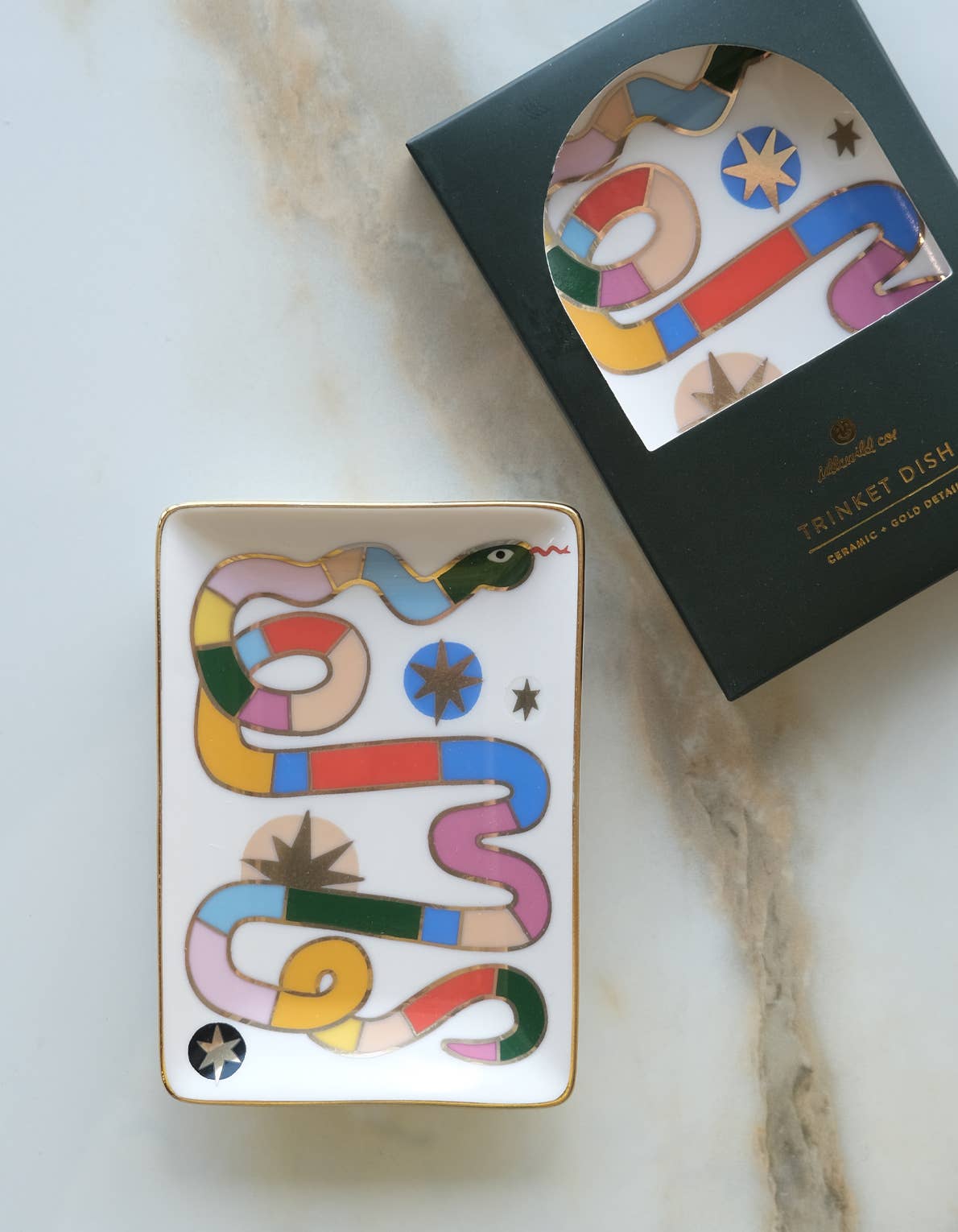 Porcelain Trinket Dish | Rainbow Snake | Idlewild Co.