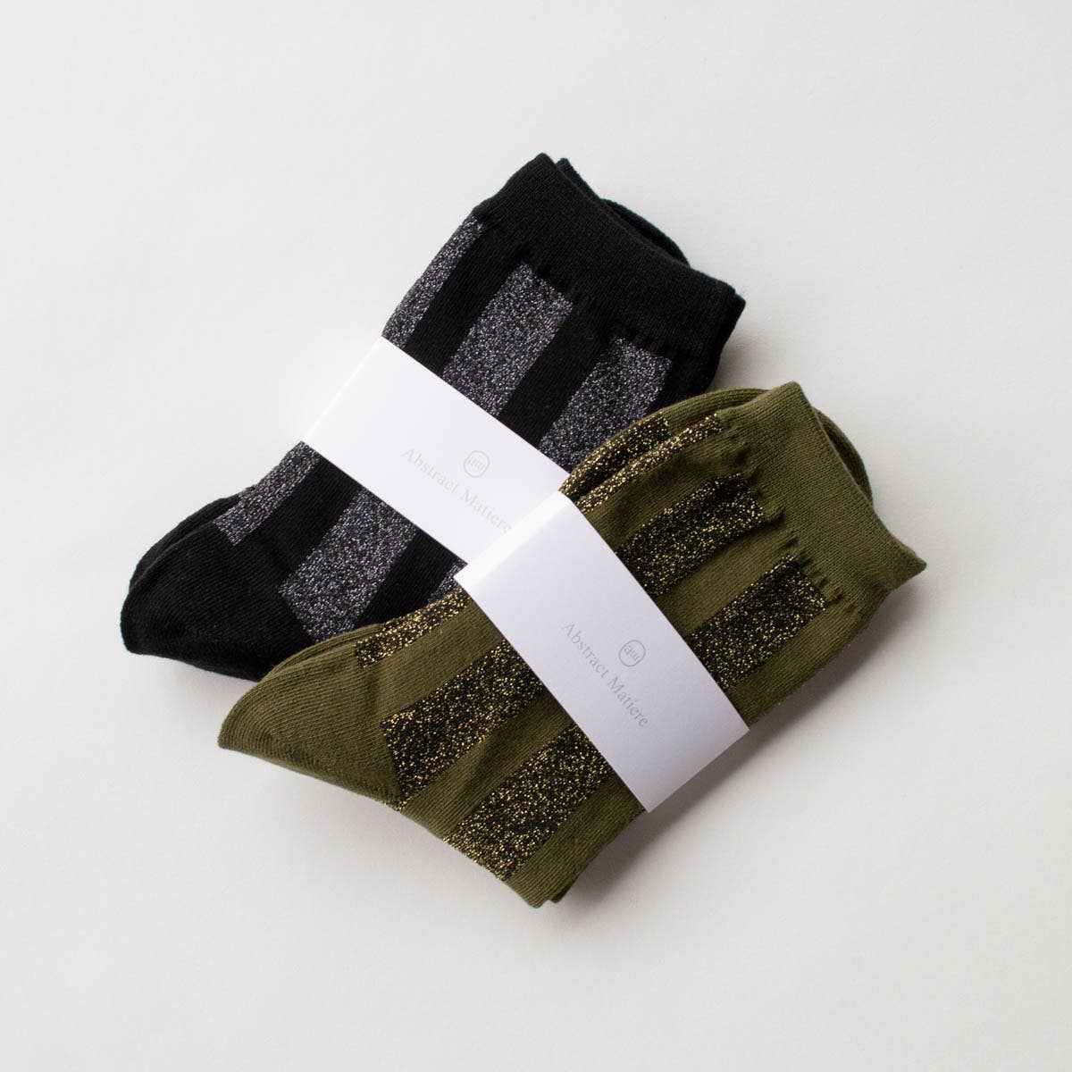 Tiepology | Glitter Vertical Striped Crew Socks