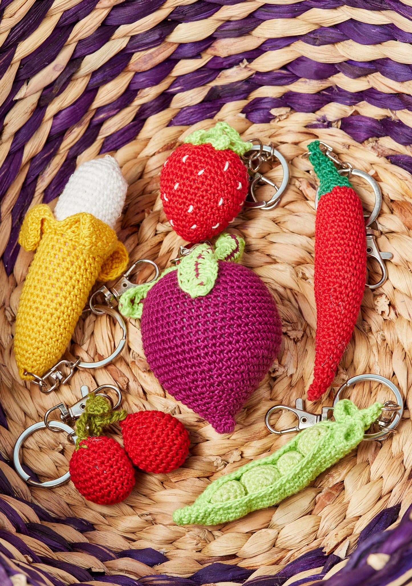 Crochet Fruit & Veg Keyring Bag Charm | Namaste
