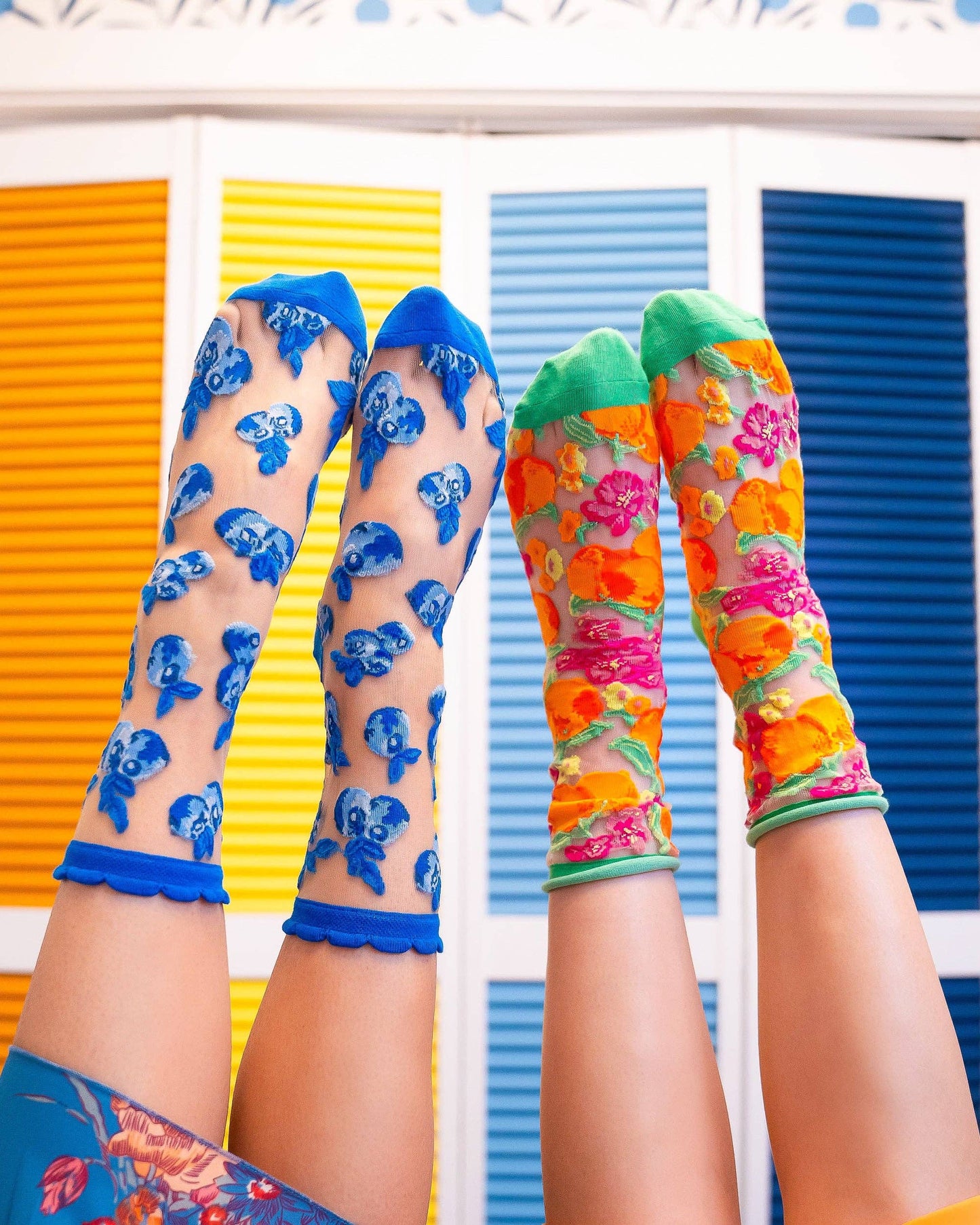 Blueberry Ruffle Sheer Crew Sock | Sock Candy
